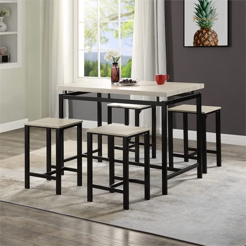 Stylish 5-Piece CRO Decor Dining Table Set with Counter & Pub Height - Perfect for Small Spaces, Kitchens, and Modern Home Dining