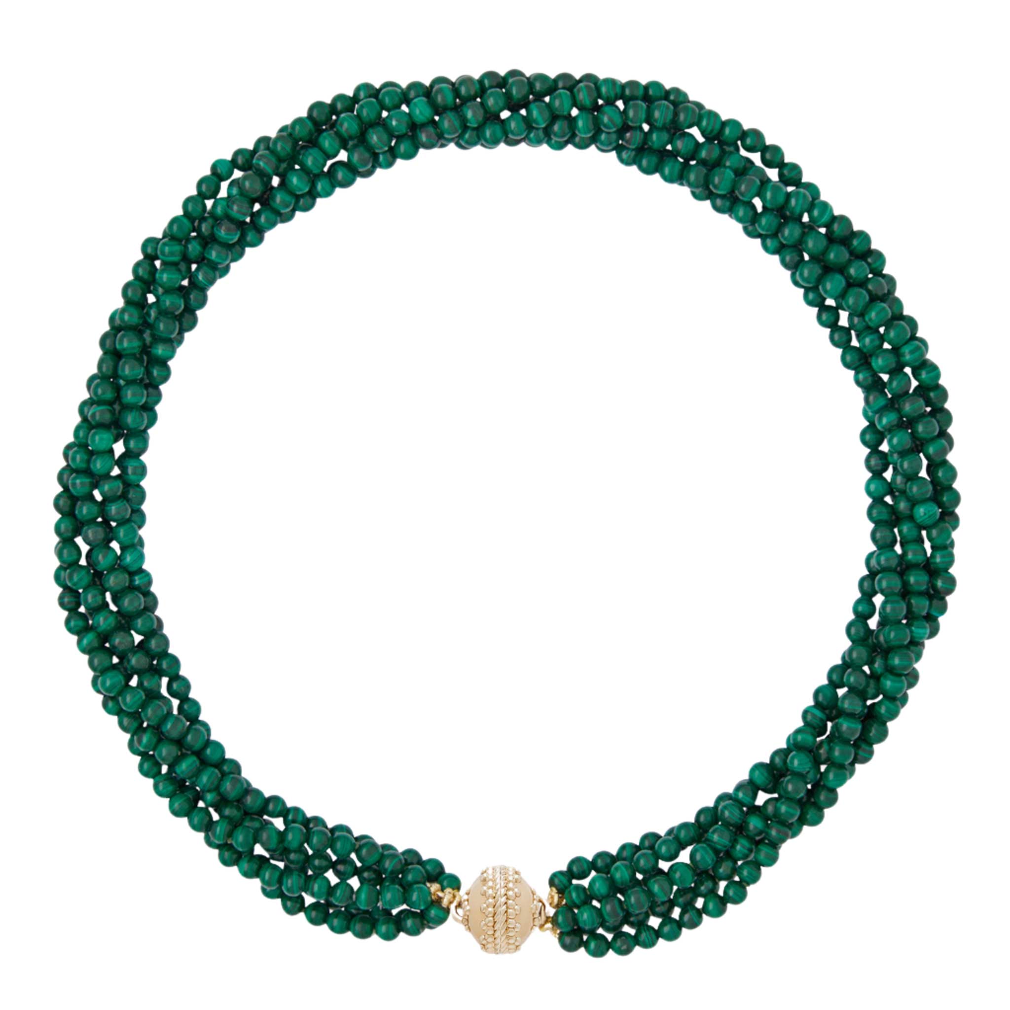 Clara Williams Victoire 4mm Malachite Multi Strand Beaded Necklace for Women - Elegant Green Stone Jewelry Gift for Birthday, Anniversary & Special Occasions
