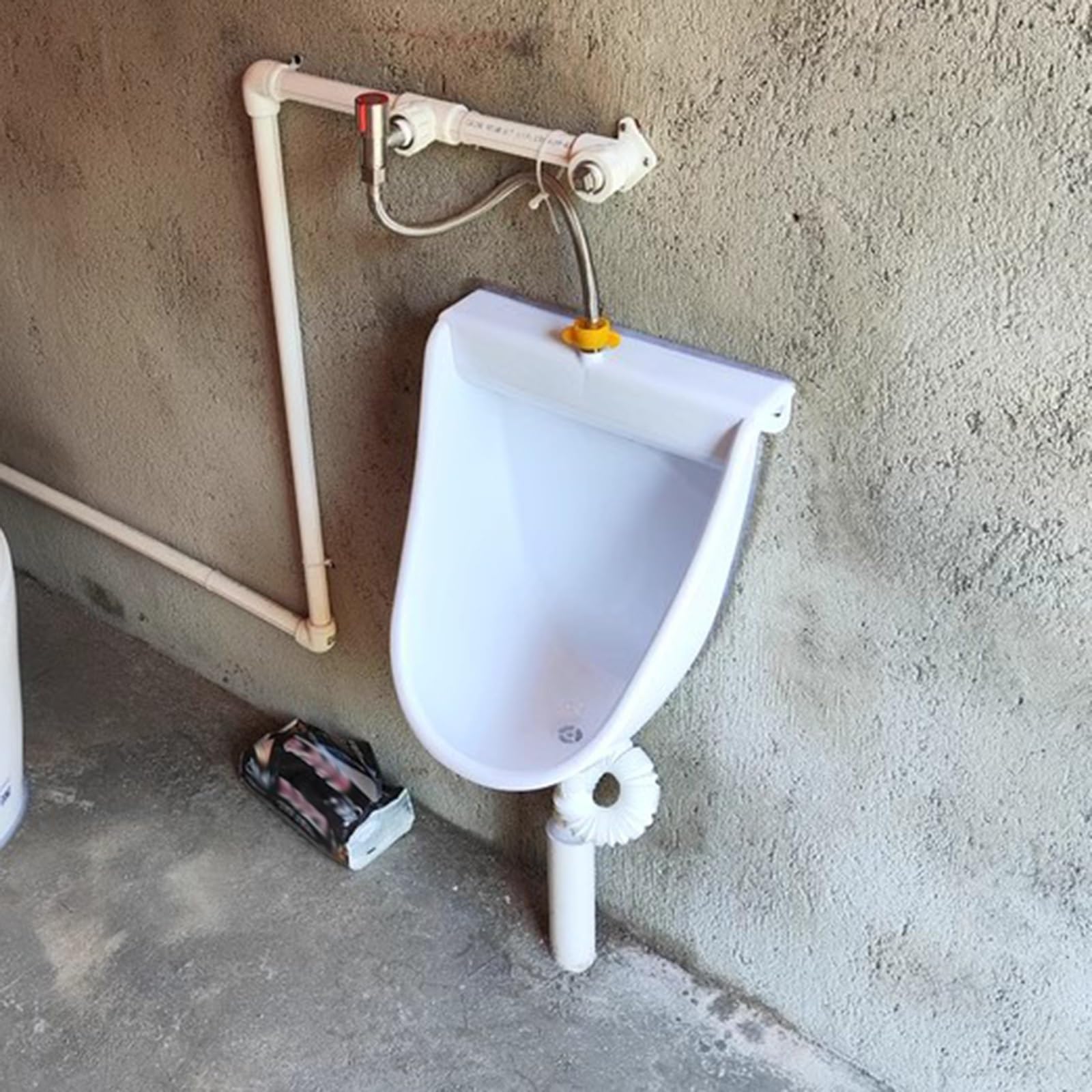 Wall Mounted Urinal for Men - White Flushing Male Toilet with Mounting Accessories | Ideal for Public Restrooms, Factories, Schools & Prisons | Durable & Hygienic Bathroom Solution for High-Traffic Areas