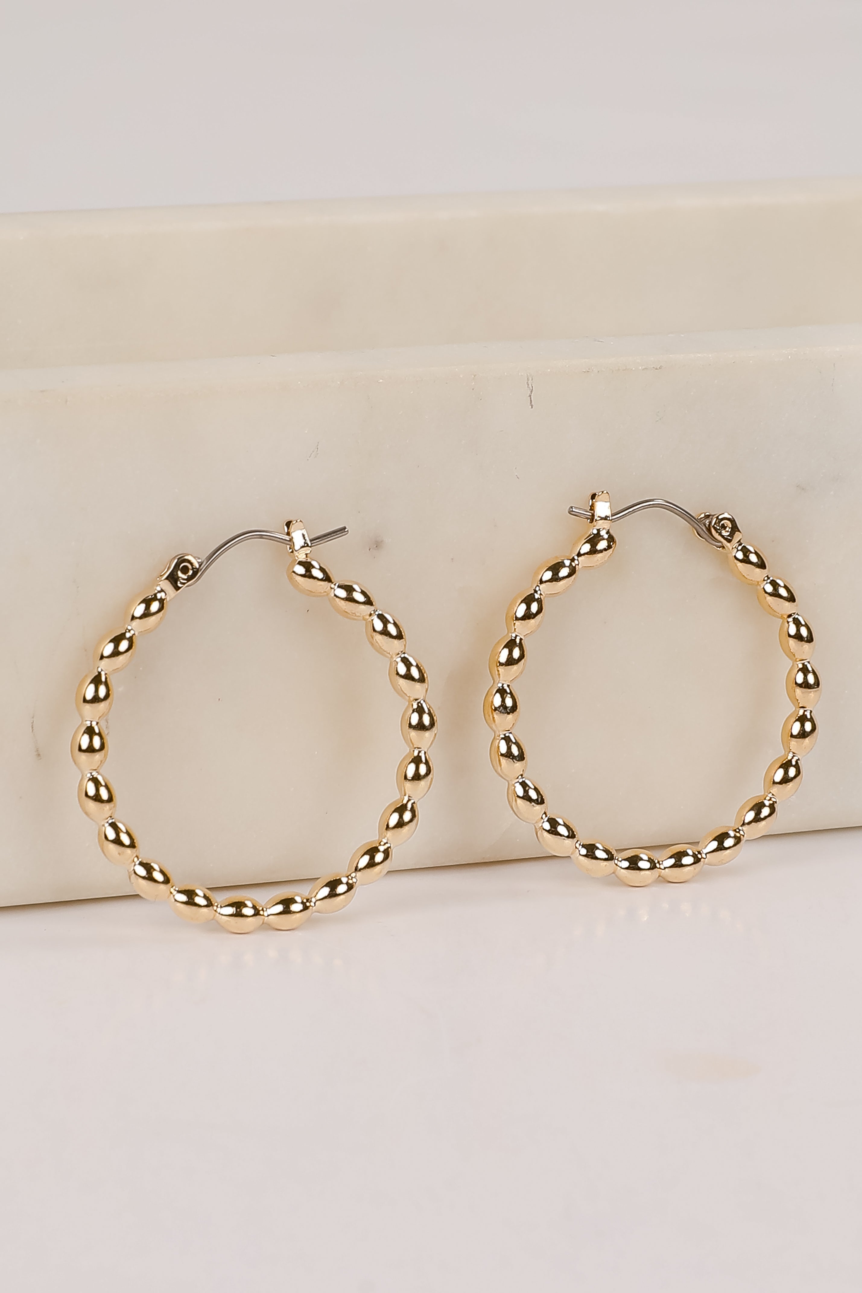 Ava Gold Textured Hoop Earrings for Women - 14K Gold Plated Fashion Jewelry - Perfect for Parties, Weddings & Everyday Wear