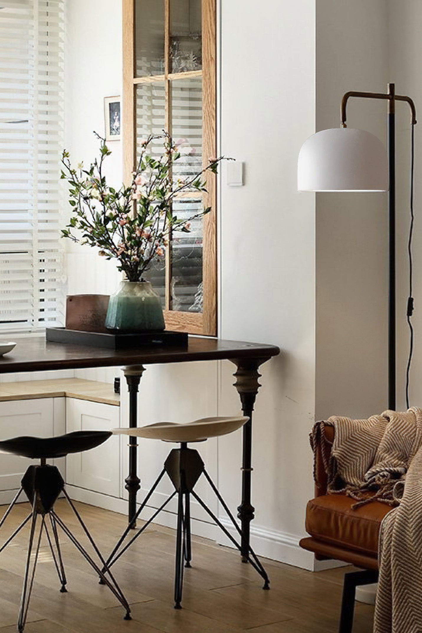 Modern Balance Floor Lamp - Adjustable LED Standing Light for Living Room, Bedroom & Office - Warm White & Cool White Light Modes - Perfect for Reading, Relaxing & Decorating
