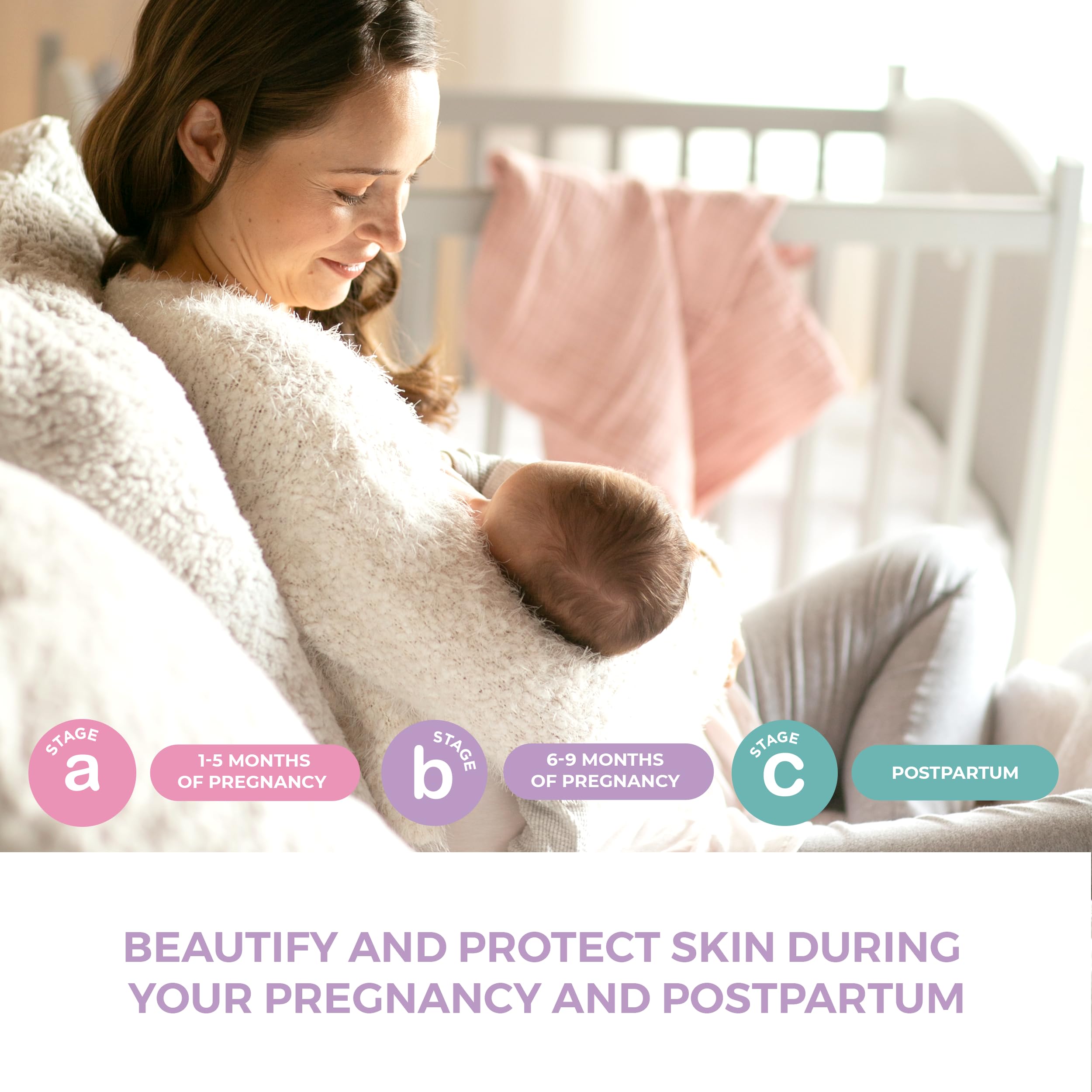 Leska Maternity Skincare Set - Stretch Mark Cream, Belly Butter & Toning Gel for Pregnancy & Postpartum Care | 3-Piece 4oz Kit for All Trimesters | Perfect New Mom Gift for Dry Skin Relief & Body Hydration | Use During Pregnancy, After Delivery & Nursing Period