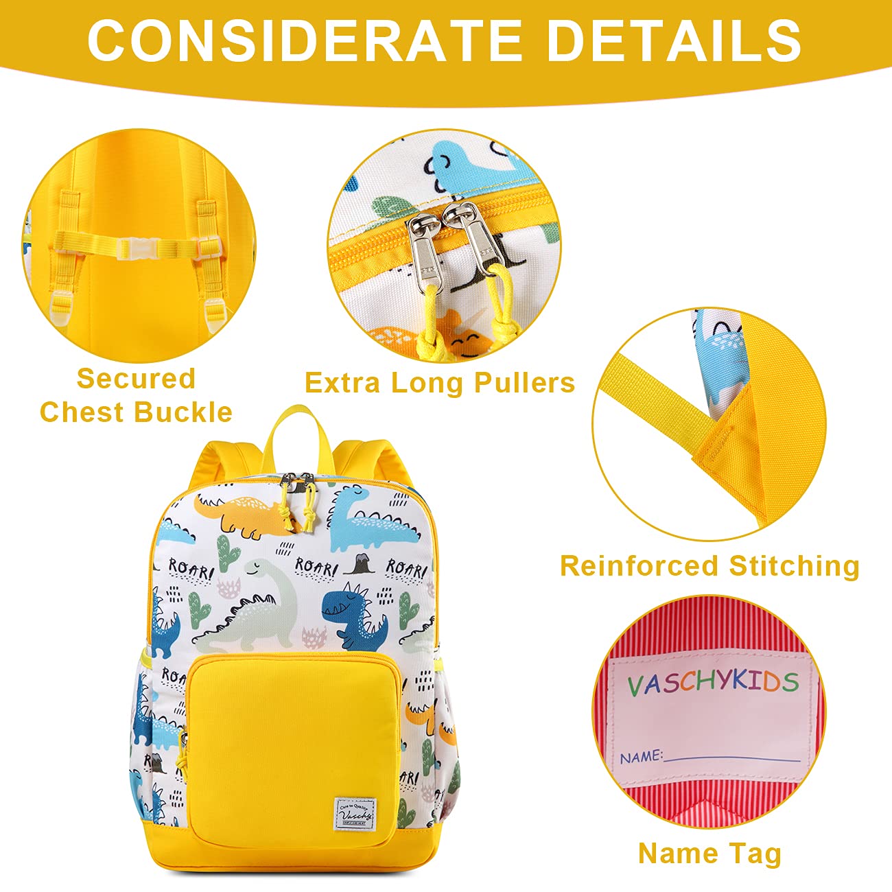 VASCHY Kids Backpack - Lightweight Waterproof School Backpack for Boys & Girls with Adjustable Chest Strap | Perfect for Preschool, Daycare, Travel & Outdoor Adventures