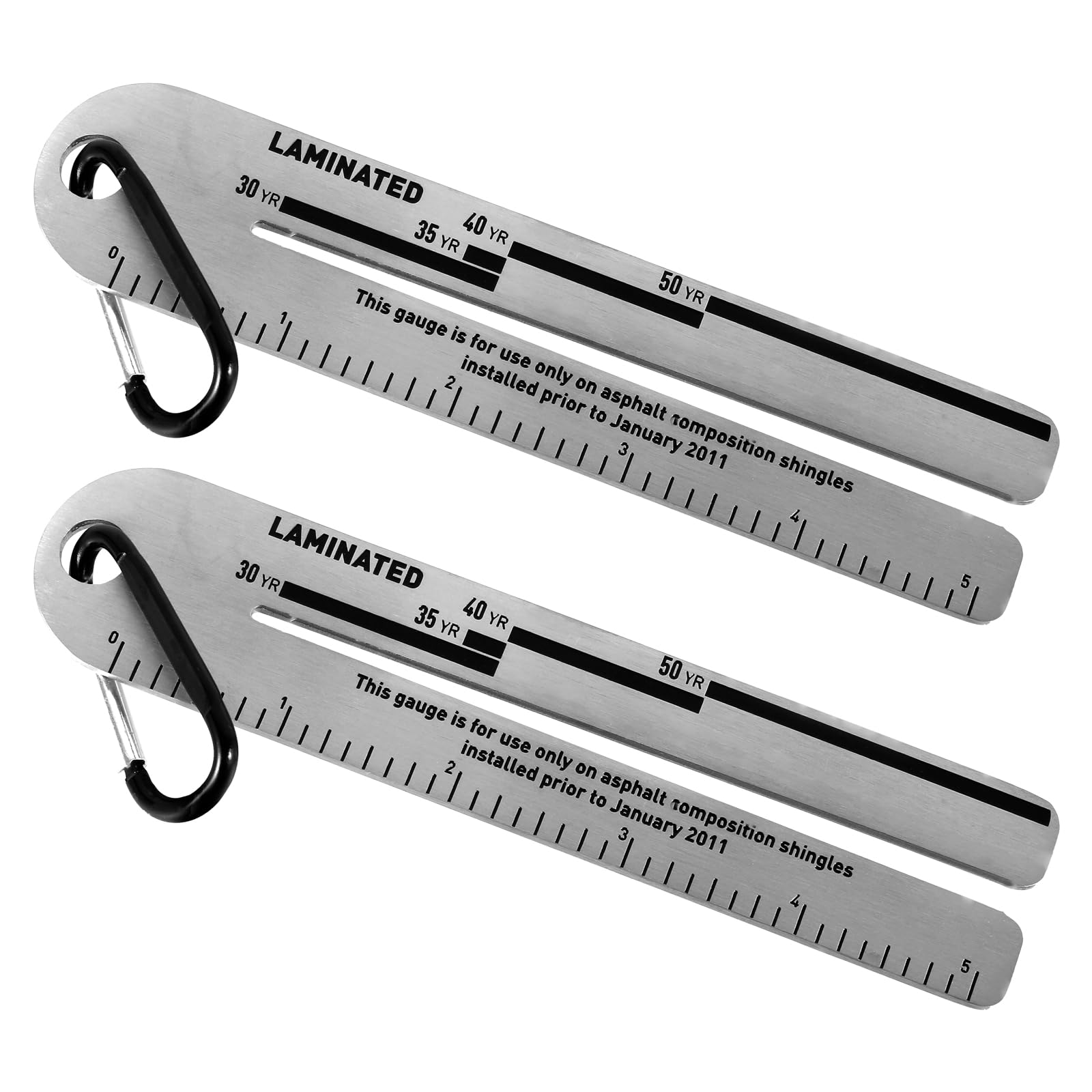 2 Pcs Stainless Steel Shingle Gauge - Roofing Measuring Tool for Asphalt Shingle Thickness Analysis | High Hardness Pitch Gauge for Roofers, Contractors & DIY Home Improvement Projects