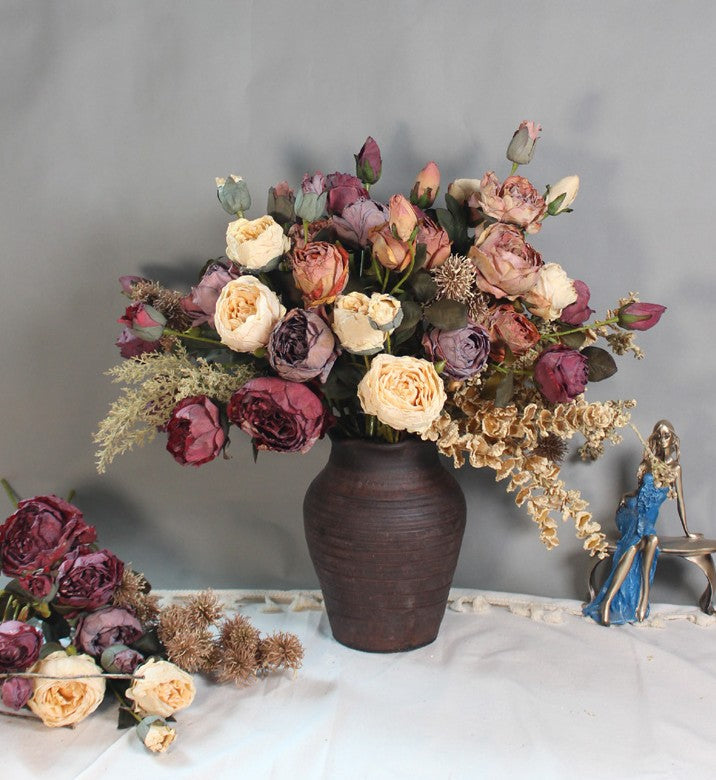 Luxury Artificial Peony Flower Arrangement - Large Faux Silk Floral Bouquet for Bedroom Decor, Wedding Centerpiece, Table Decorations & Interior Design - Perfect for Home, Office, and Event Decor