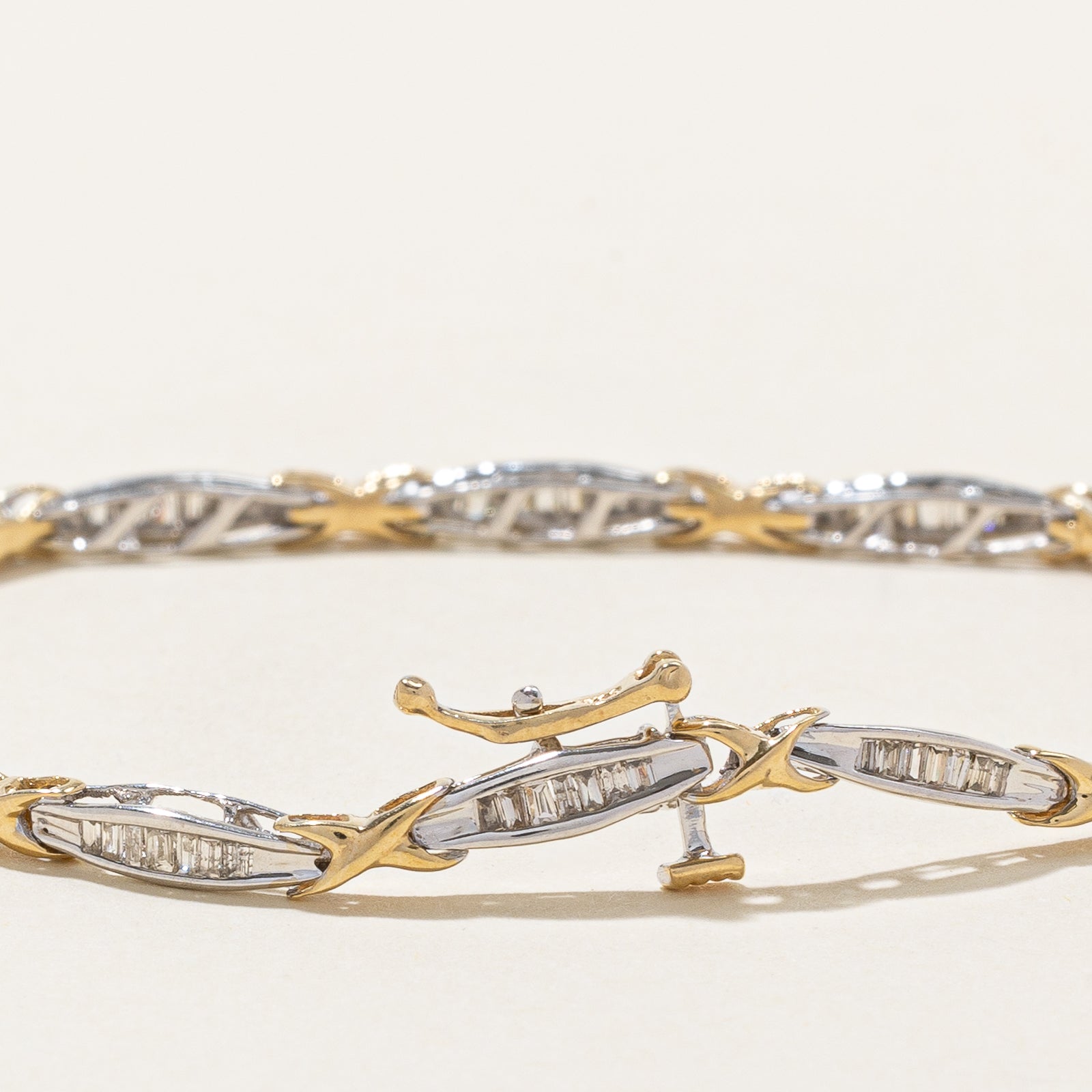 Two Tone Gold Channel Set Diamond Bracelet | 0.50ctw | 7 Inches | Elegant Jewelry Gift for Women | Perfect for Weddings, Anniversaries & Special Occasions