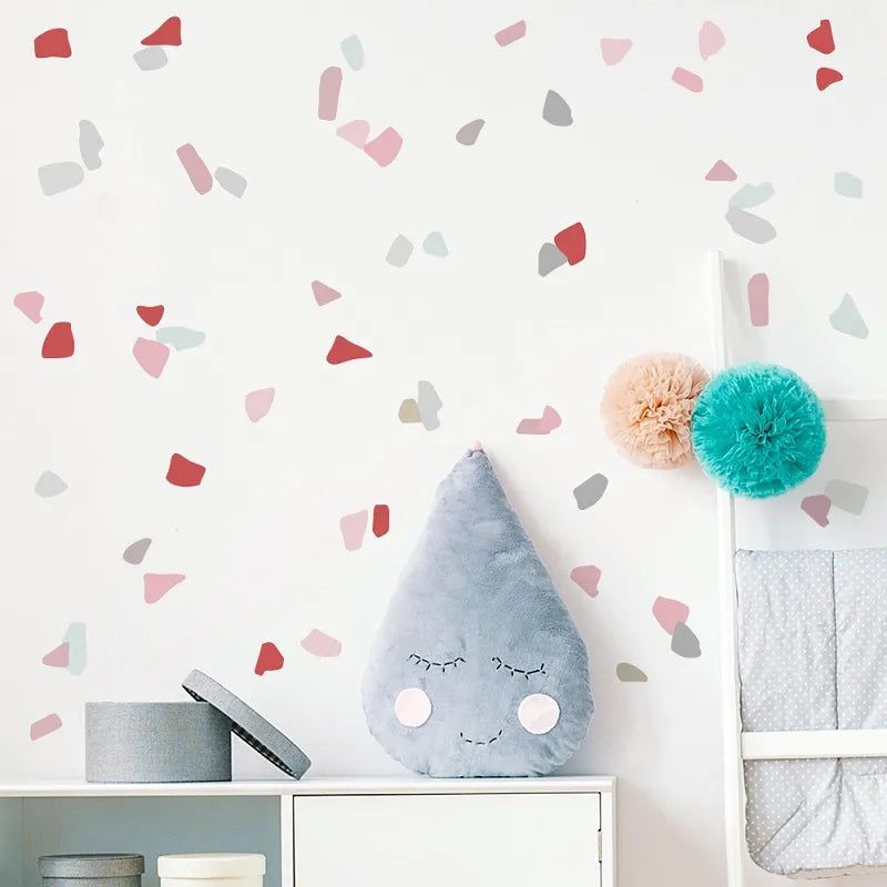 Nordic Style Colorful Stones Vinyl Wall Sticker - Removable Decal for Home, Nursery, Office & Living Room Decor