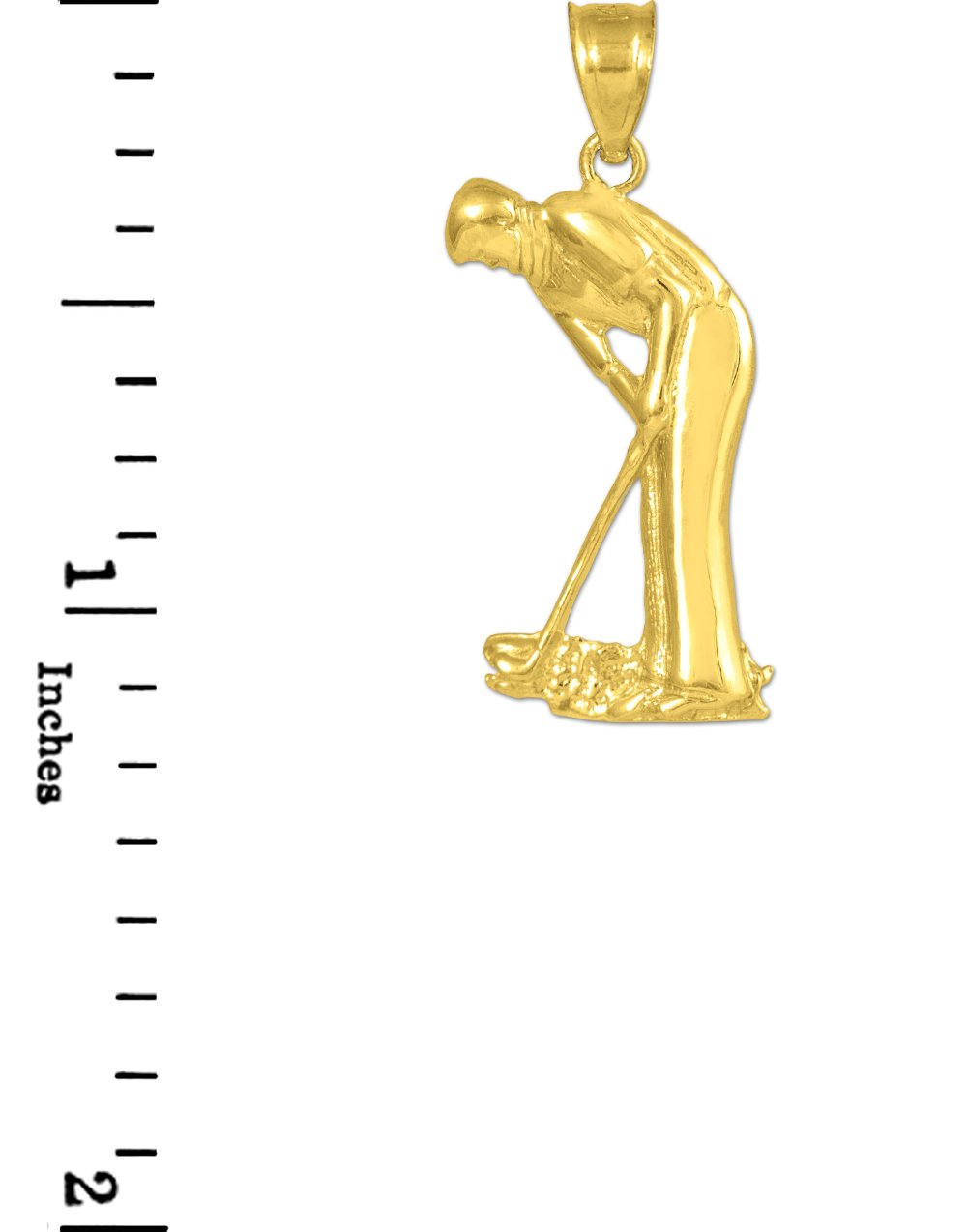 10K Yellow Gold Golf Putter Charm Pendant Necklace for Men & Women – Perfect Gift for Golf Lovers & Sports Enthusiasts