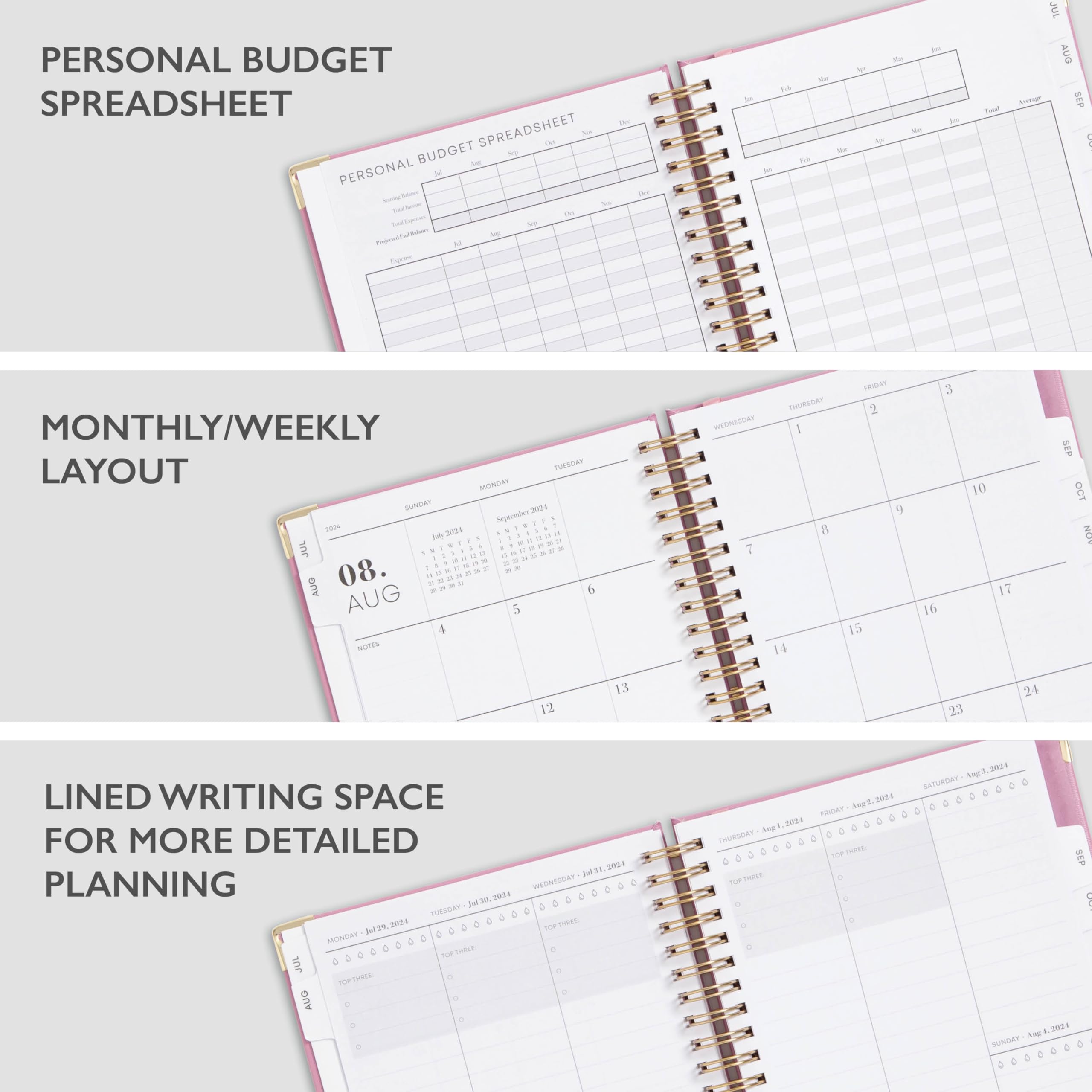 Blue Sky 2024-2025 Academic Planner - Weekly & Monthly Organizer, 5