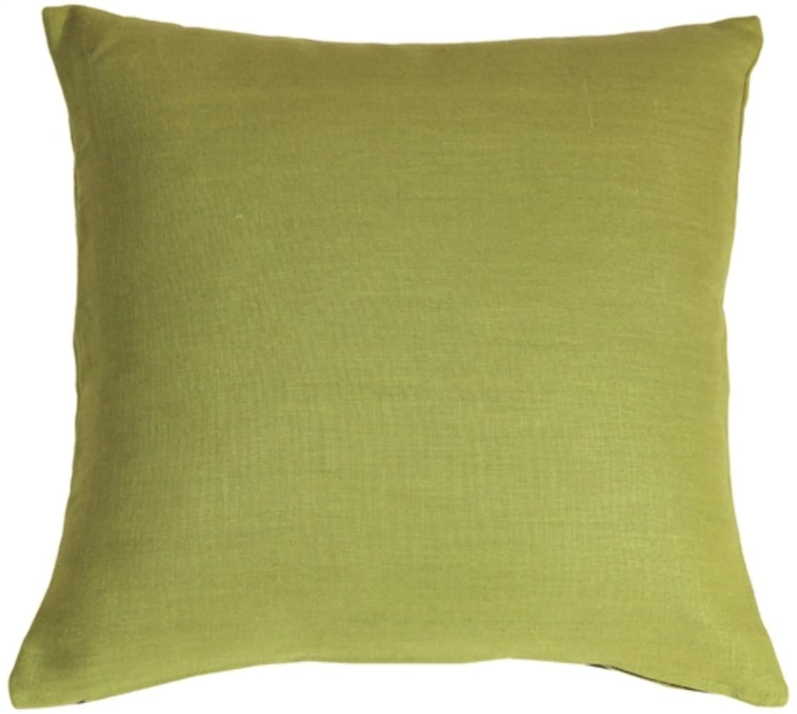 Tuscany Linen Apple Green Throw Pillow 20x20 Inches Square Decorative Cushion with Insert - Perfect for Sofa, Bedroom & Living Room Decor
