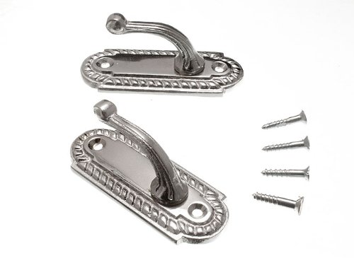 100-Pack Georgian Style Chrome Curtain Tie Backs - 70mm Elegant Drapery Holdbacks for Living Room, Bedroom & Window Decor