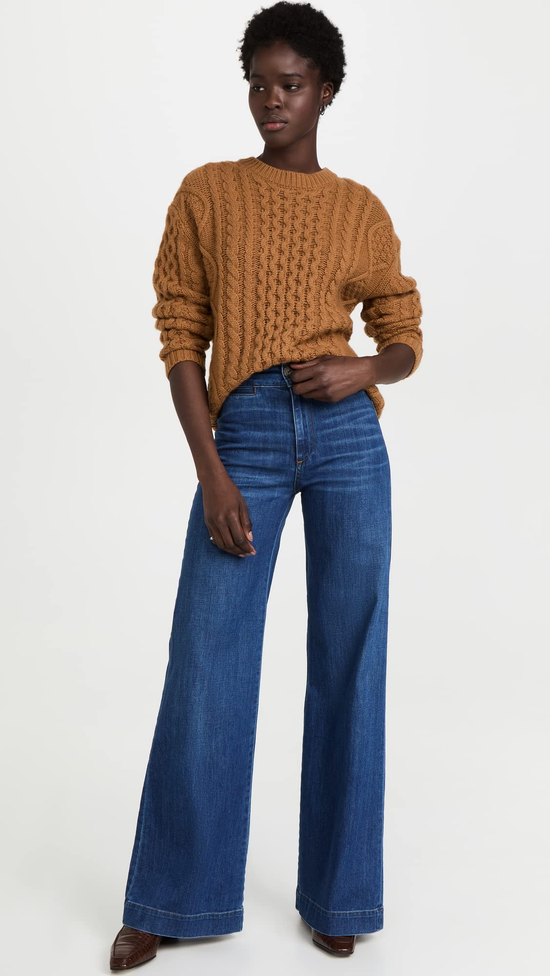Women's Brighton High Waisted Wide Leg Jeans - Stretchy Denim Pants for Casual & Office Wear | Comfortable & Stylish for Everyday Outfits
