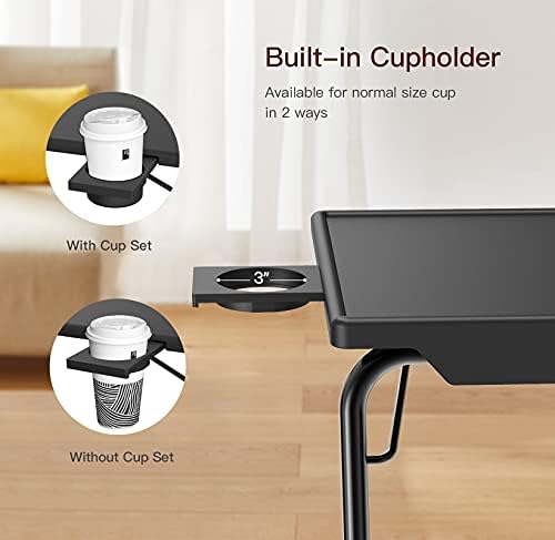 Adjustable TV Tray Table Stand - 6 Height & 3 Tilt Angle Adjustments, Portable Folding Laptop Desk for Bed, Sofa, Floor Use - Perfect for Eating, Working, Reading in Bed or Watching TV (2-Pack) by HUANUO