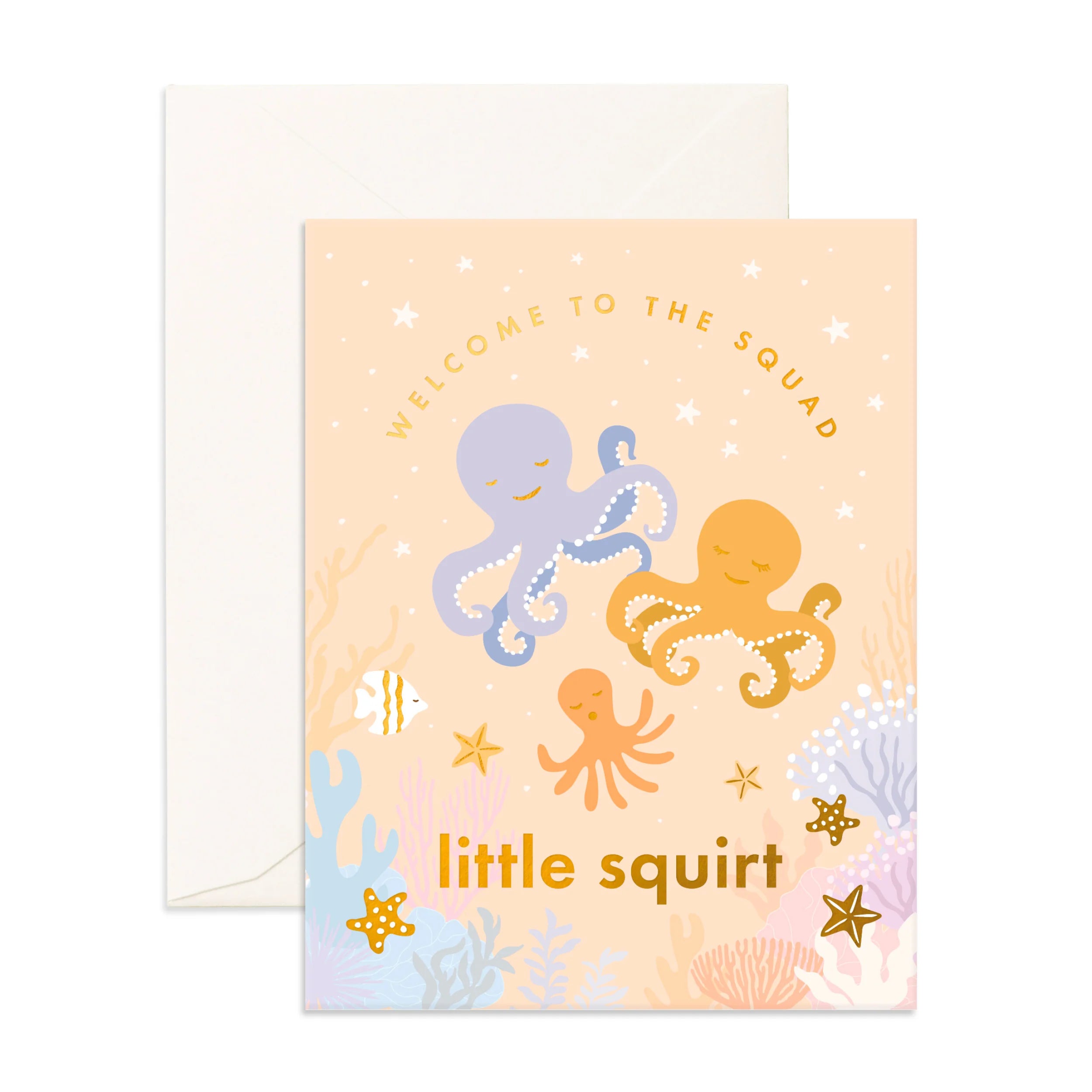 Welcome Little Squirt Greeting Card - Funny Baby Shower Invitation & Newborn Congratulations Card - Perfect for Baby Showers, Birth Announcements & New Parent Gifts