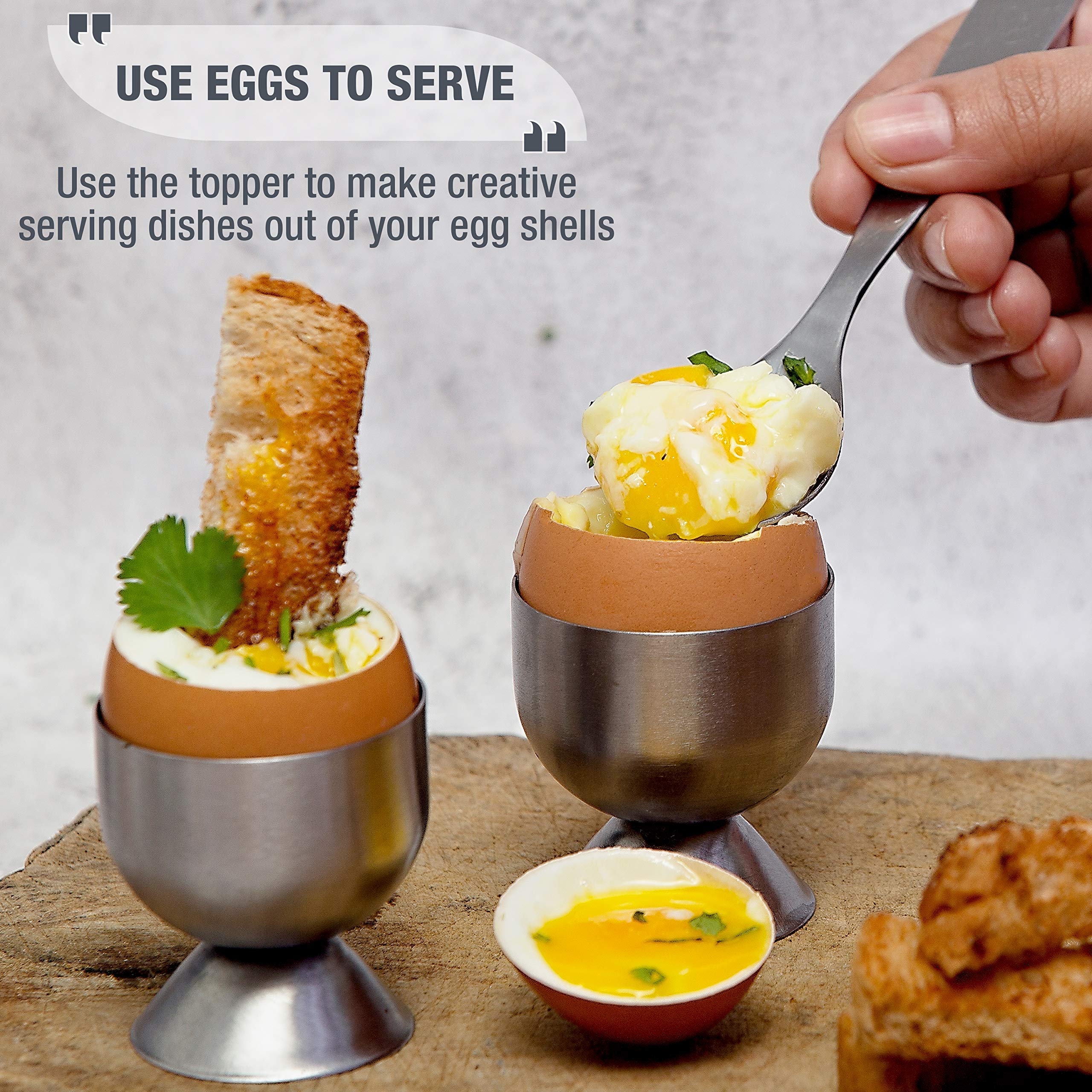 Premium Electric Salt & Pepper Grinder Set with Steel Egg Cracker - Battery Powered Ceramic Burr Mill & Complete Soft Boiled Egg Tool Kit for Kitchen, Dining & Gourmet Cooking