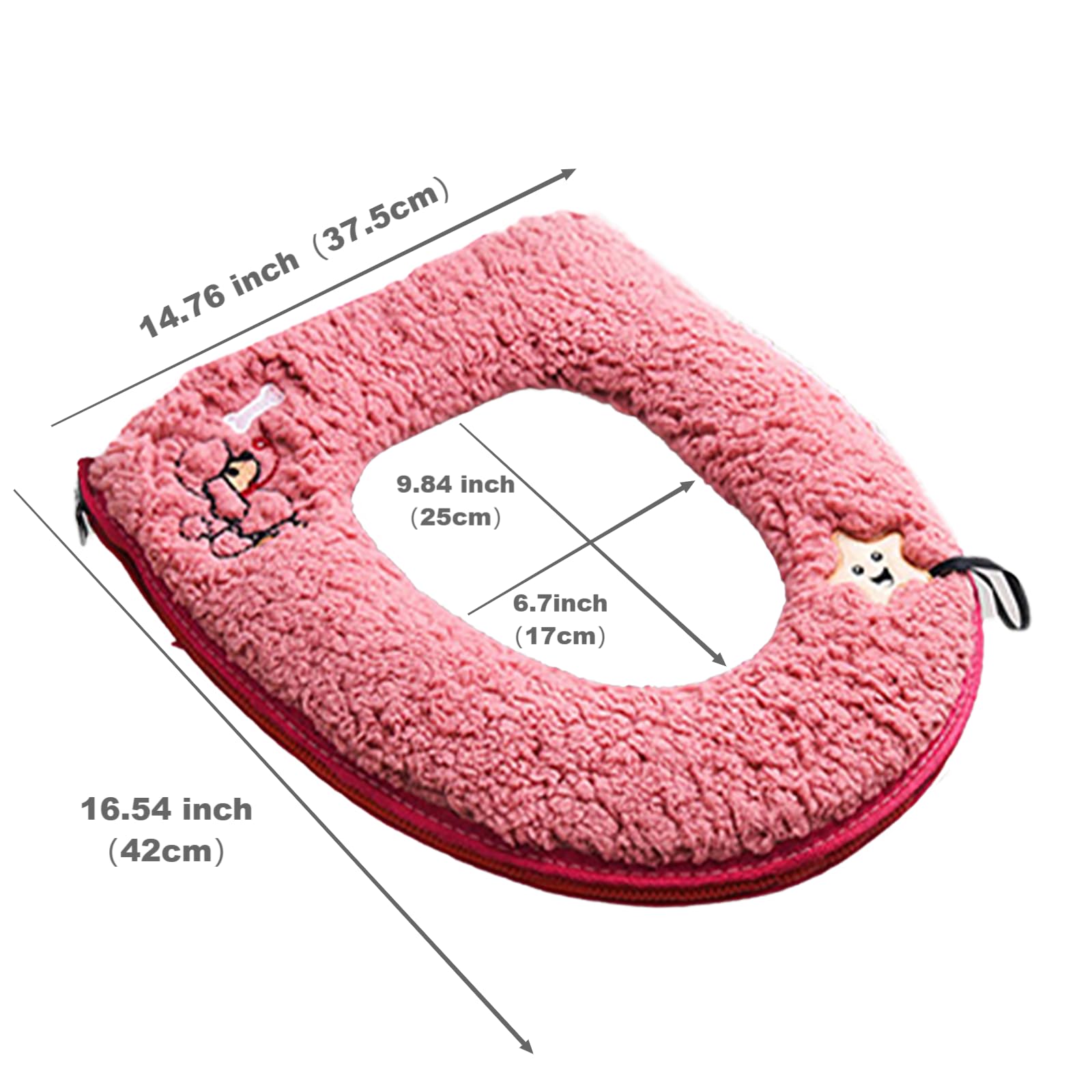Plush Washable Toilet Seat Warmer Cover with Zipper Handle - Soft Fuzzy Toilet Lid Cover for Bathroom, Winter Warm Toilet Seat Cushion (Perfect for Cold Weather & Cozy Home Comfort)