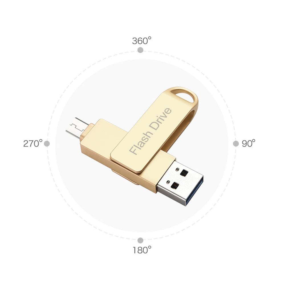 64GB USB 3.0 & USB C Dual Flash Drive - High Speed 2-in-1 Thumb Drive with Aluminum Waterproof Design - Compatible with Smartphones, Tablets, PCs (Silver, 128GB) - Perfect for Data Transfer, Backup & Portable Storage for Work, School & Travel