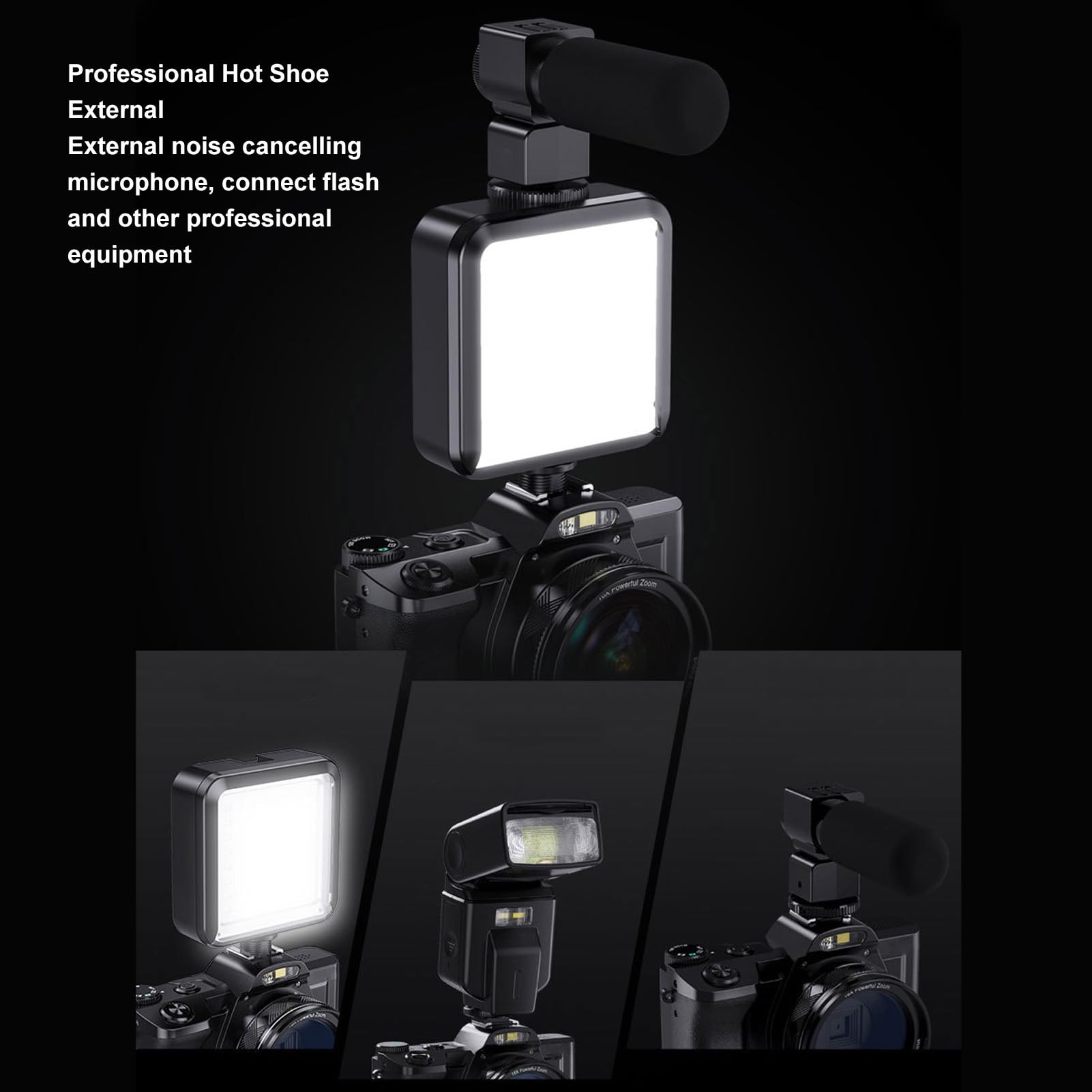 5K Digital Camera for Photography & Vlogging - 48MP Autofocus Camera with 58mm UV Lens, 16X Zoom, 3.5