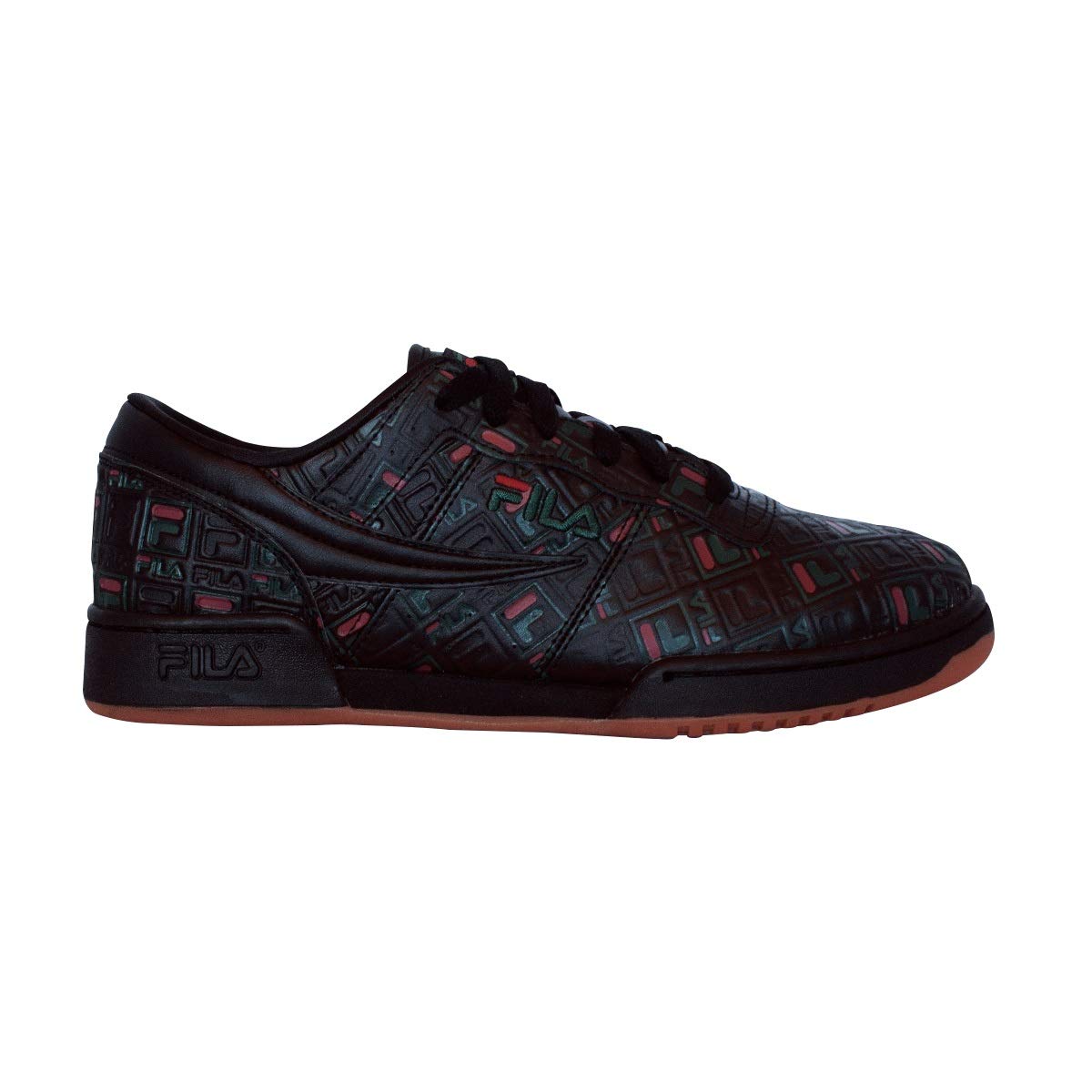 Fila Men's Original Fitness Leather Classic Sneakers - Black, Green, Red - Size 9.5 M US - Retro Running Shoes for Gym, Workout & Casual Wear