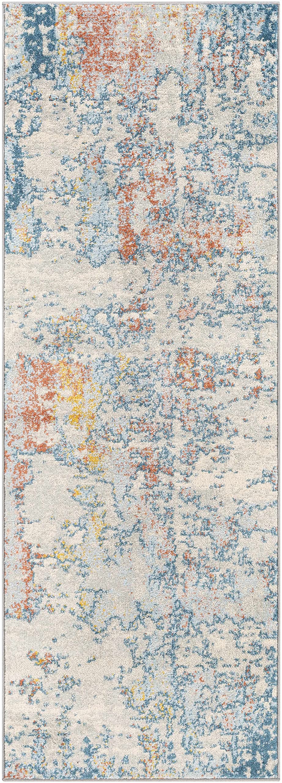 Hauteloom Buliok Modern Area Rug for Living Room & Bedroom - Beige, Orange, Red - 9' x 12' - Soft & Durable - Perfect for Home Decor, Family Gatherings & Cozy Spaces