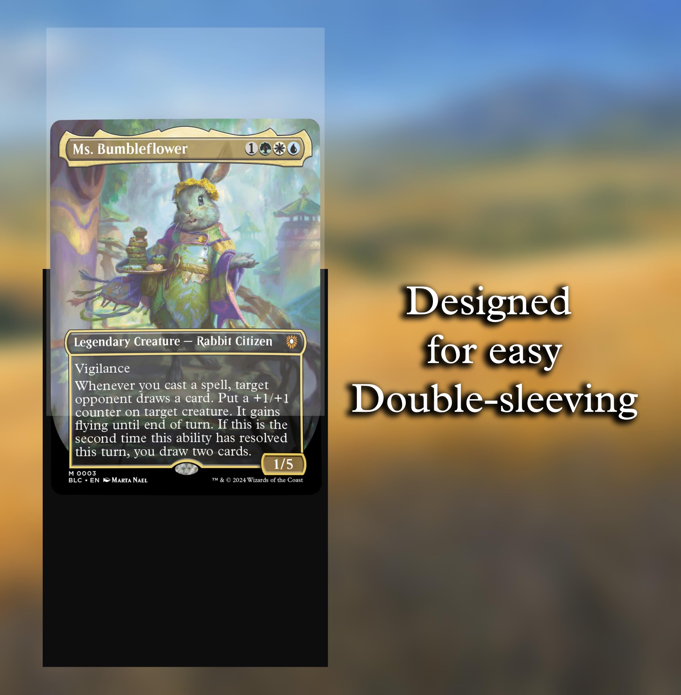 Premium MTG Bloomburrow Rabbit Archer 100-Count Card Sleeves | Compatible with Magic: The Gathering & Other TCGs | Protect Your Collectible Cards | Perfect for MTG Bloomburrow Decks, Tournaments & Game Nights