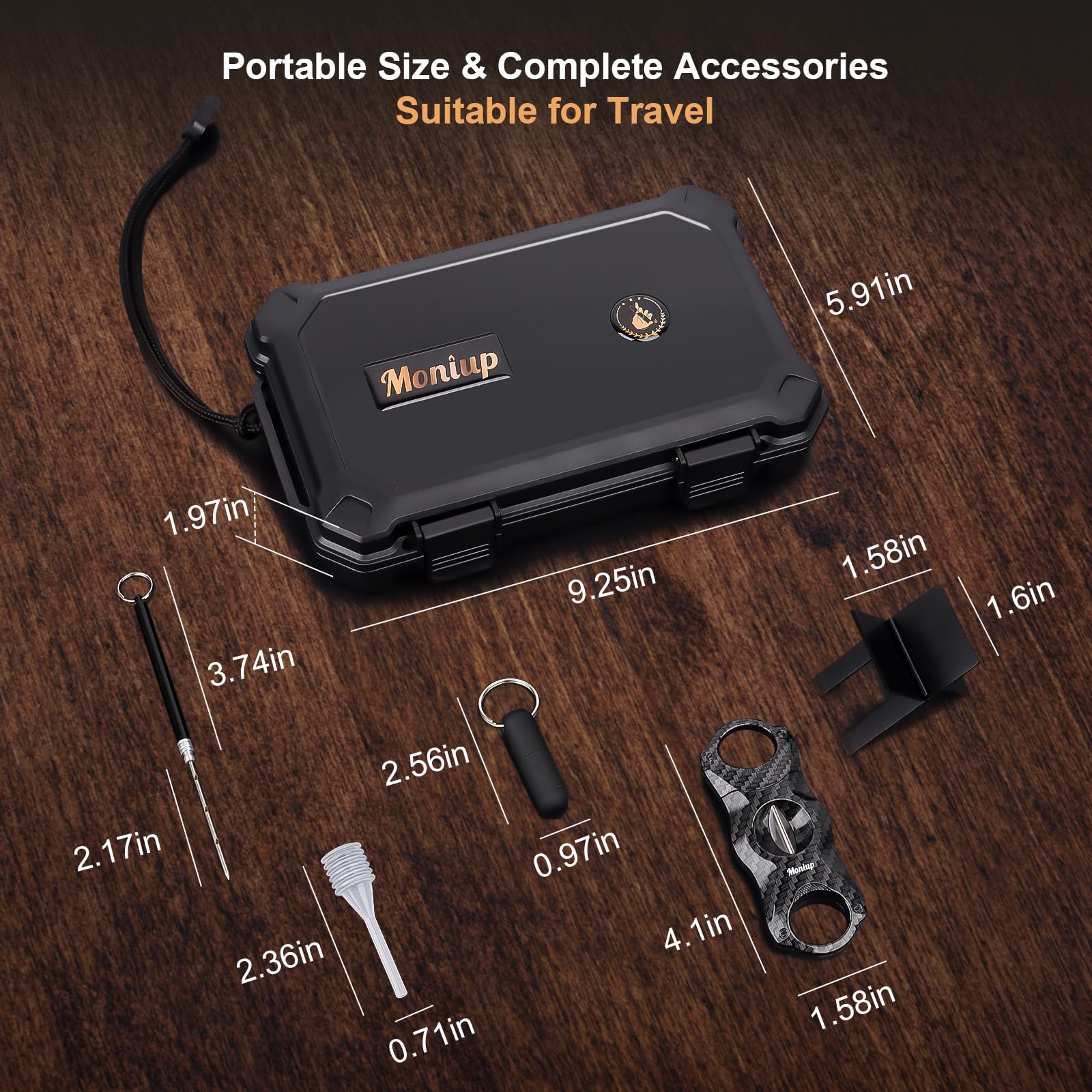 Portable Travel Cigar Humidor Set with Accessories - Perfect for Outdoor & Gifting