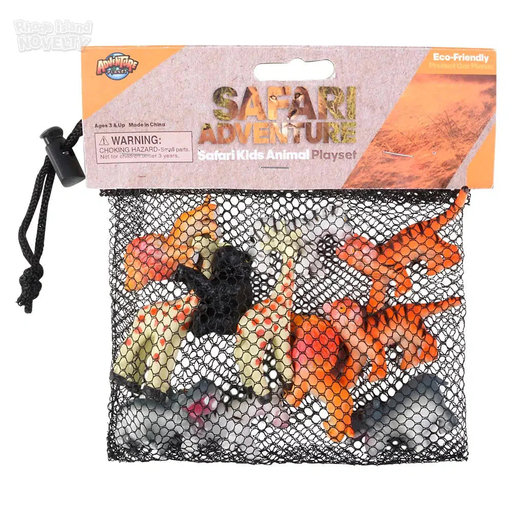 12-Piece Safari Animal Mesh Bag Play Set for Kids - Perfect for Outdoor Adventures, Birthday Gifts & Pretend Play