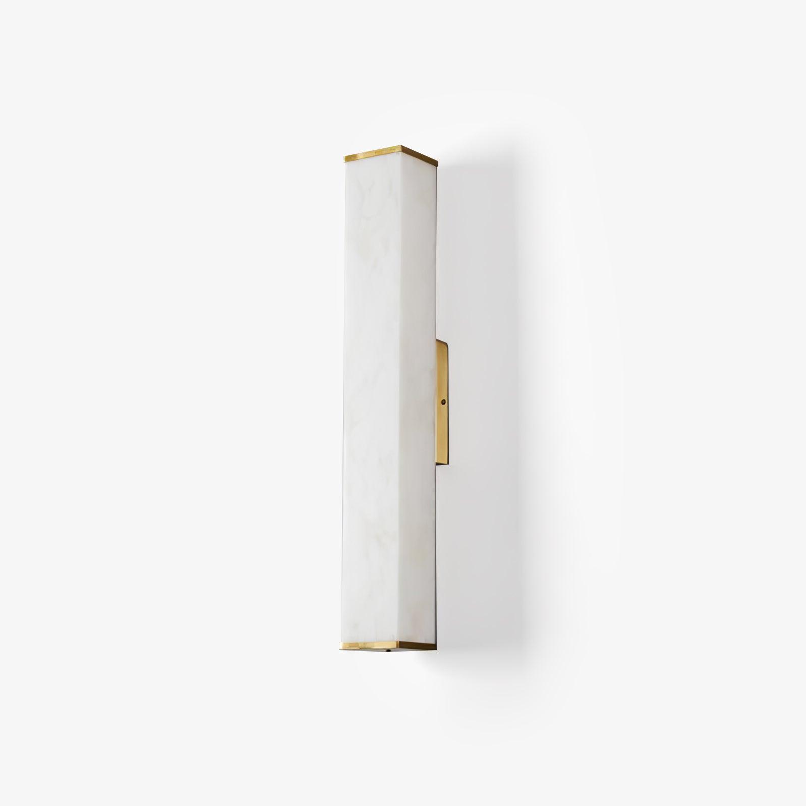 Modern Cuboid Alabaster Wall Light - Minimalist White Stone Sconce for Living Room, Bedroom & Hallway - Dimmable LED Fixture for Ambient Lighting