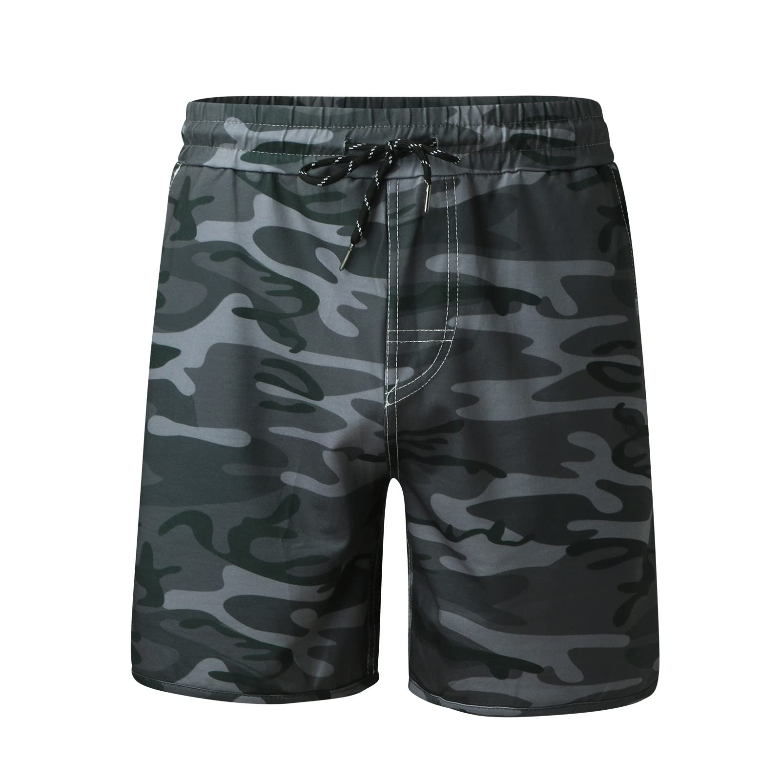 Men's Cargo Stretch Shorts with Drawstring - Camouflage Casual Summer Shorts for Sports & Athletic Wear - Perfect for Hiking, Gym, and Outdoor Activities