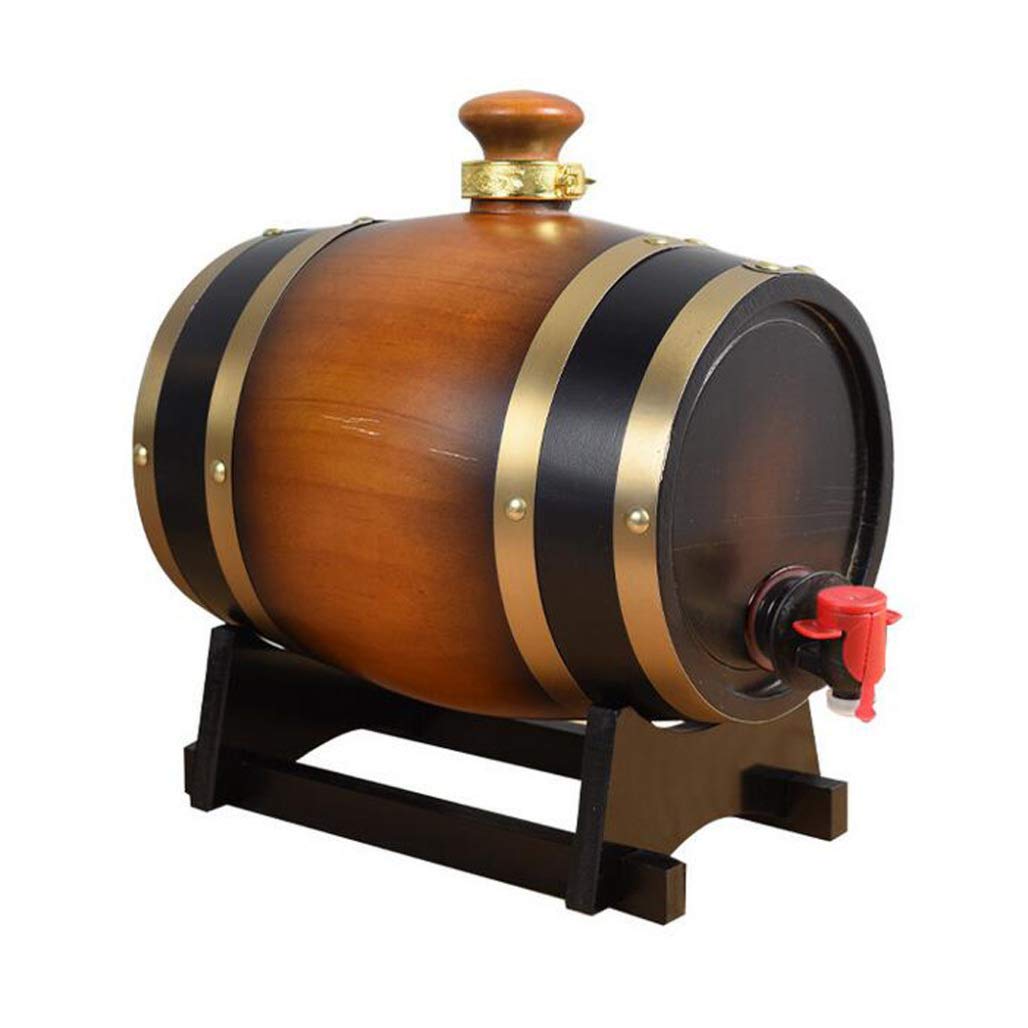 DPPAN 15L Oak Whiskey Barrel - Premium Wooden Barrel for Aging Whiskey, Bourbon, Tequila, Rum, Wine & Vinegar - Vintage Style Barrel Dispenser with Spigot - Perfect for Home Brewing, Bar Decor & Gift Giving