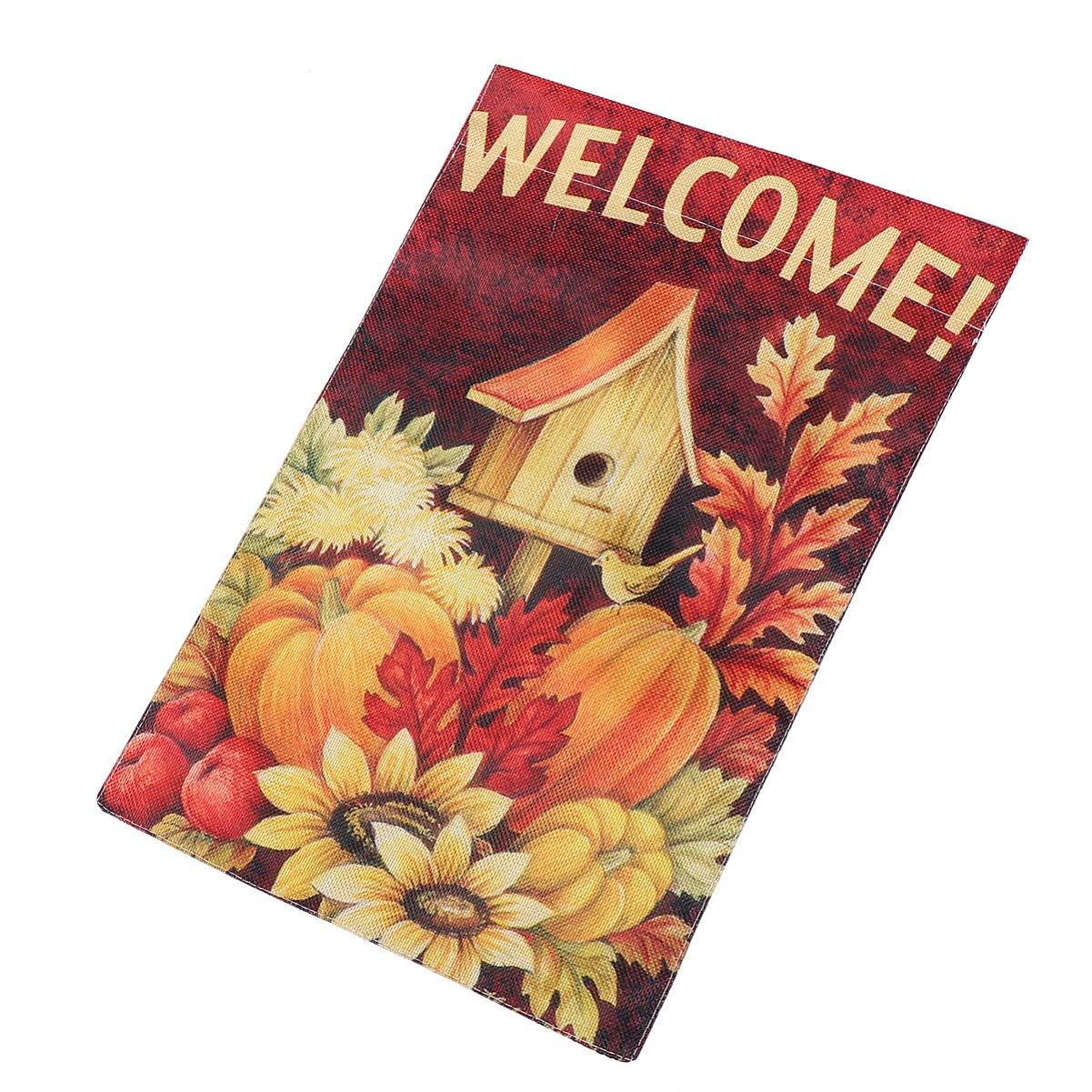 Double Sided Fall Maple Leaves Pumpkin Garden Flag - Outdoor Halloween Decor, Welcome Sign for Lawn, Yard & Seasonal Home Decoration | Perfect for Autumn, Thanksgiving & Ghost Festival Celebrations