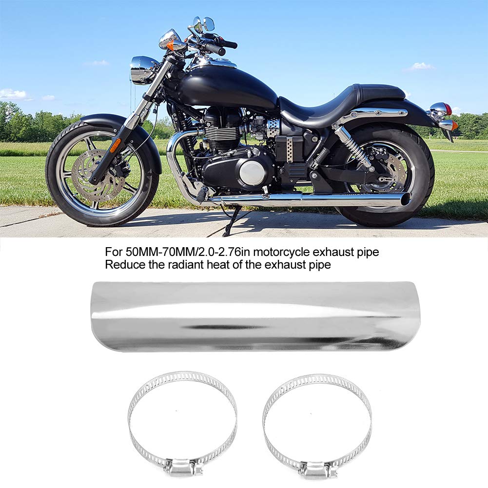 Universal Motorcycle Exhaust Heat Shield with Adjustable Round Buckle - High-Temperature Protection for Exhaust Pipes - Perfect for Cruisers, Sport Bikes & Off-Road Motorcycles