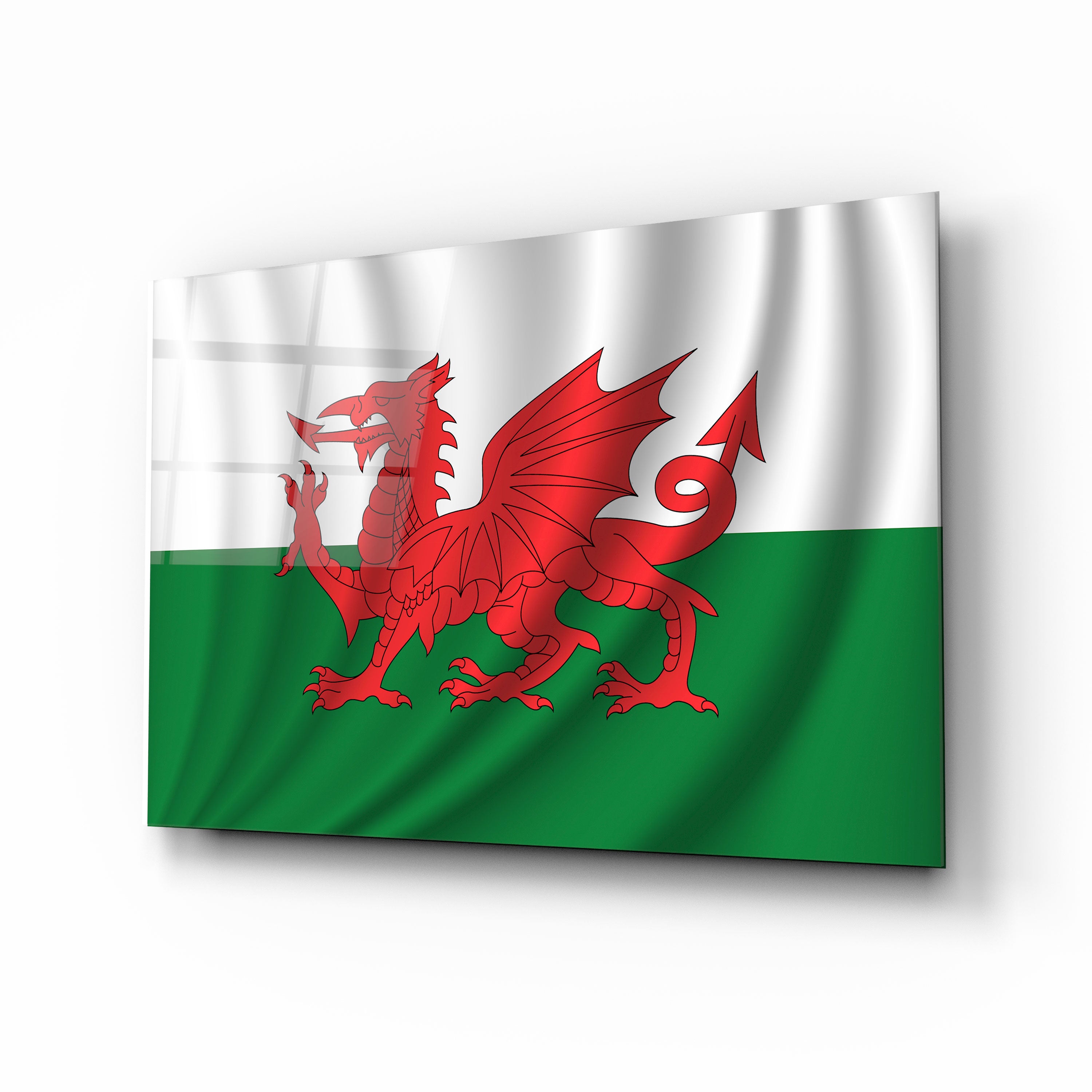 Welsh Dragon Glass Print Wall Art - Elegant Home Decor for Living Room, Bedroom & Office - Perfect Gift for Celtic Culture Lovers