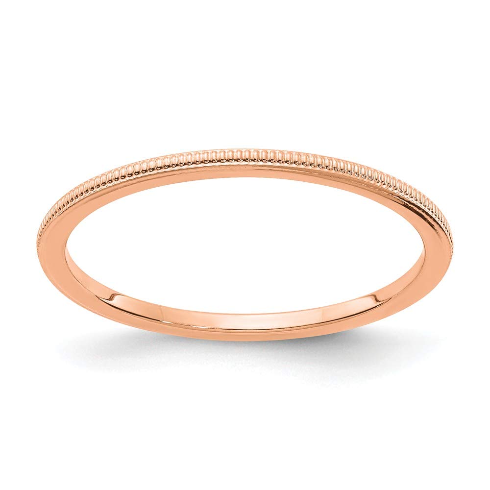 10K Yellow Gold, White Gold or Rose Gold 1.2mm Milgrain Stackable Wedding Band Ring for Women - Elegant Dainty Jewelry for Engagement, Anniversary & Everyday Wear | Jewels By Lux