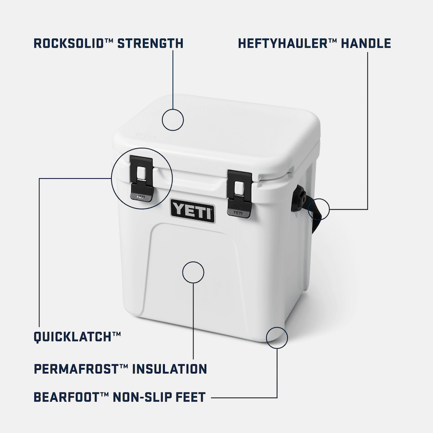 Roadie 24 Hard Cooler - Premium White Outdoor Cooler for Camping, Beach, Picnics & Tailgating - Durable Insulated Cooler Box for Drinks & Food Storage