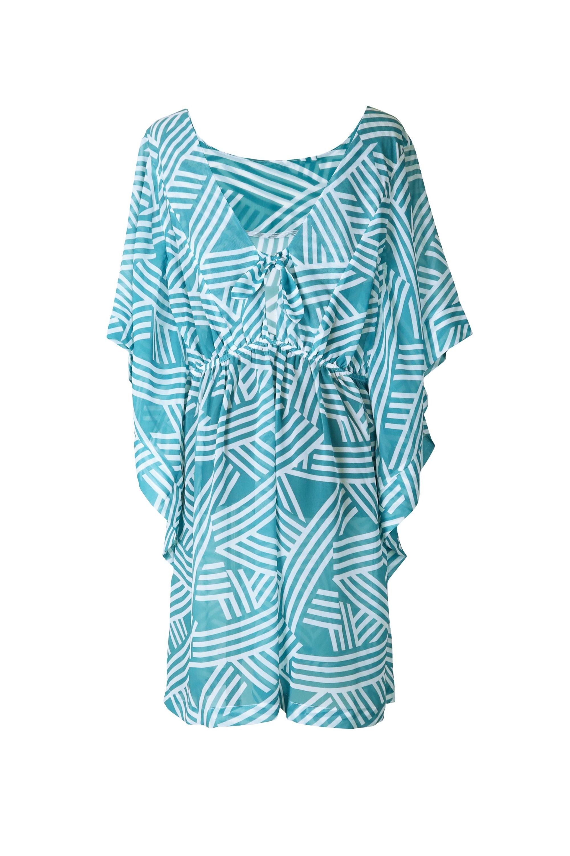 Faro Low Back Kaftan Dress - Flowy Seafoam Green Beach Cover Up for Women | Perfect for Vacation, Poolside, and Summer Outings