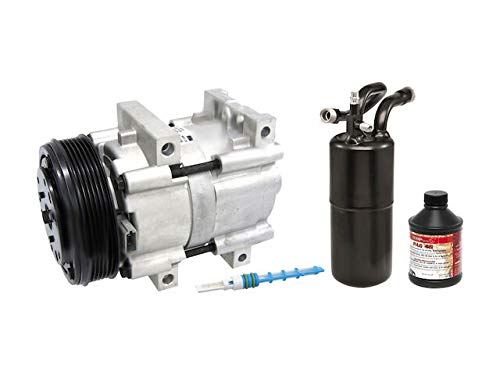 Ford Ranger 3.0L 4.0L V6 A/C Compressor Kit with Accumulator, Orifice Tube, Oil & O-Rings (1995-1997) - Complete AC System Replacement for Cooling Performance - Perfect for DIY Auto Repair & Summer Driving Comfort