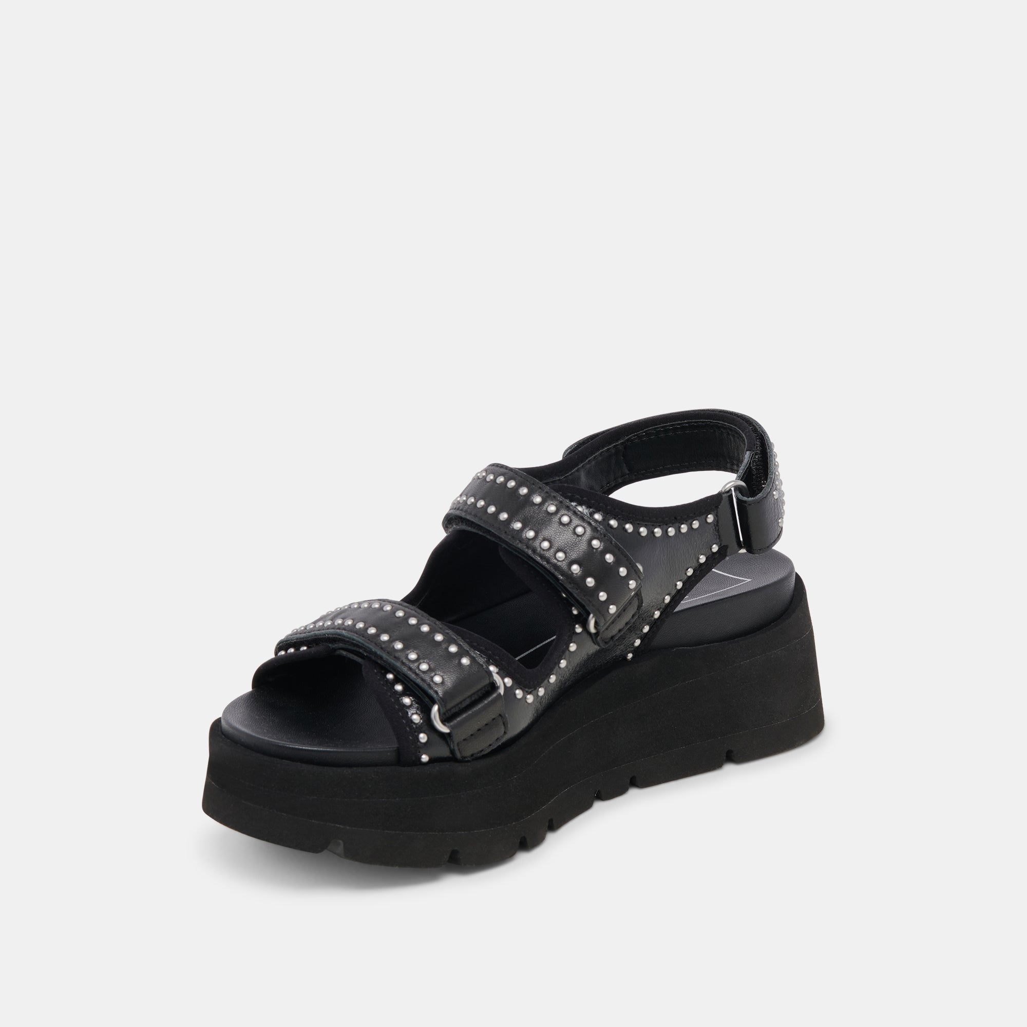 Dubai Stud Sandals for Women - Midnight Crinkle Patent Leather Strappy Heels - Perfect for Parties, Weddings & Night Out