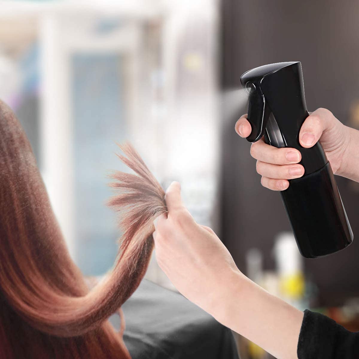 SEMITO 160ml Continuous Fine Mist Spray Bottle - Empty Aerosol Water Mister for Curly Hair Styling, Morning Hair Taming, Plant Watering, Pet Grooming & Household Cleaning | Portable Refillable Hair & Beauty Essential