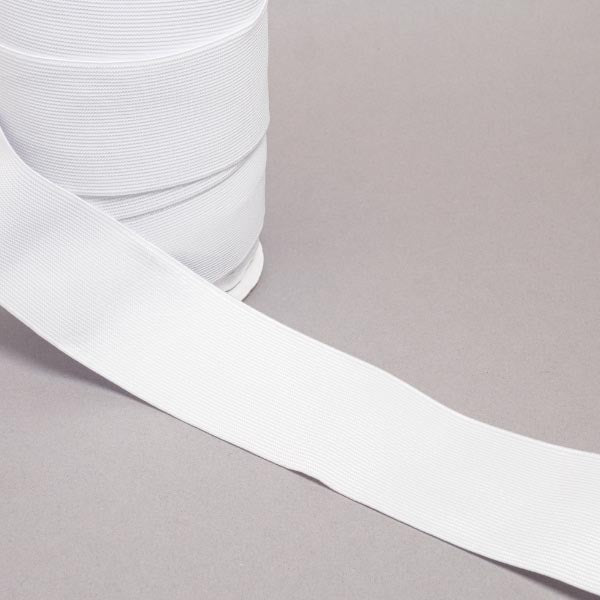 50mm White Elastic Tape - High Stretch Band for Sewing, Crafting & DIY Projects - Perfect for Waistbands, Headbands & Costume Making