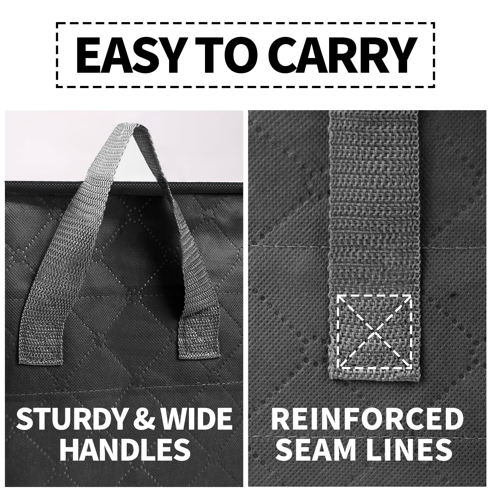 Vacuum Storage Bags for Clothes & Bedding - 8 Pack Foldable Space Saver Bags with Clear Window, Handles & Zippers | Closet Organizer Solution for Seasonal Clothing, Blankets & Comforters | Perfect for Home Organization, Moving & Travel Storage