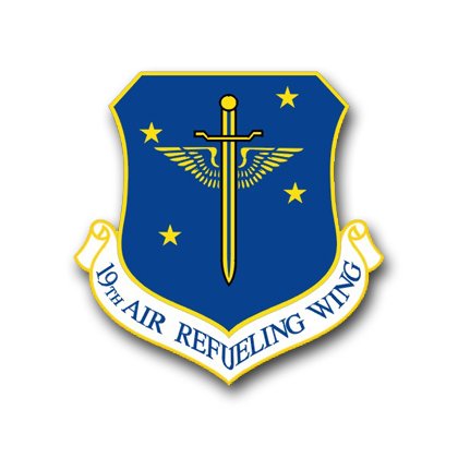 US Air Force 19th Air Refueling Wing Vinyl Decal Sticker Set - 3.8 Inch Military Emblem - 6 Pack for Cars, Laptops, Helmets & Military Collectors - Durable Waterproof Decals for Outdoor Use