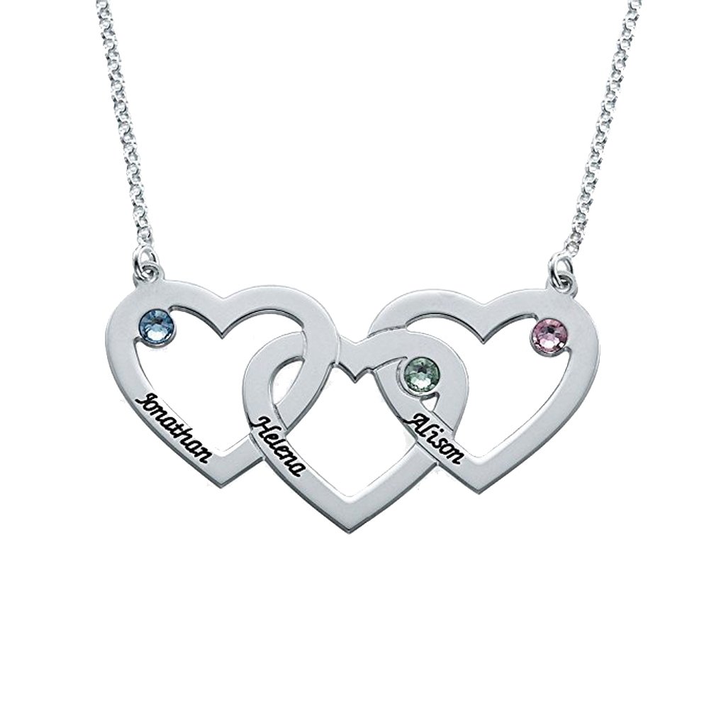 Personalized Family Name Necklace - Custom Engraved Name Jewelry with Birthstone Charm | Perfect Gift for Mom, Wife, Daughter | Anniversary, Birthday, Mother's Day Present