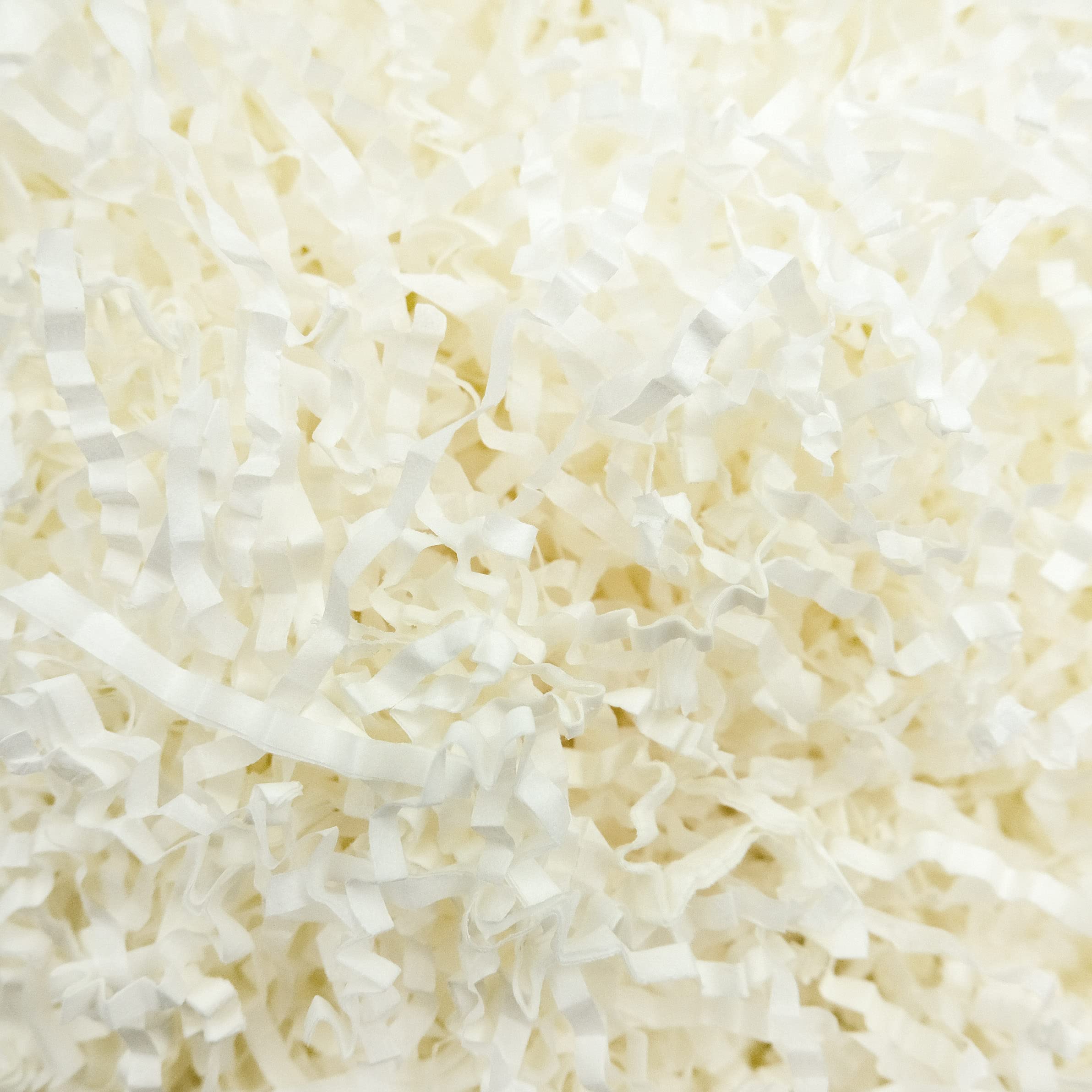 TCAIRG Creamy White Crinkle Cut Paper Shred Filler (1/2 LB) - Decorative Gift Wrapping, Basket Filling & Box Stuffing - Perfect for Party Decor, Wedding Confetti, and DIY Craft Projects