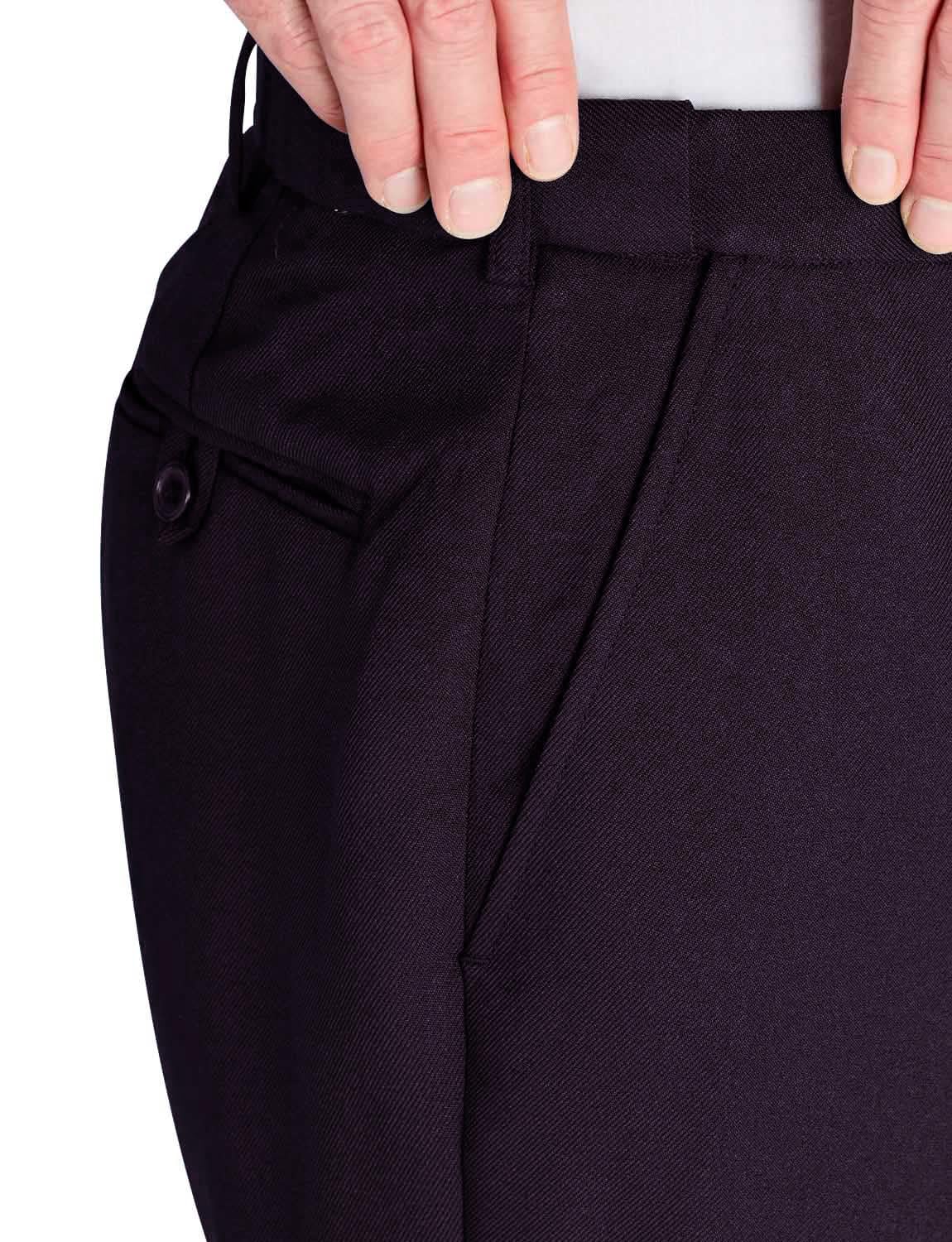 Chums Men's Stretch Waist Formal Work Pants - Comfortable Dress Slacks with Hidden Elastic Waistband for Office, Business & Professional Occasions