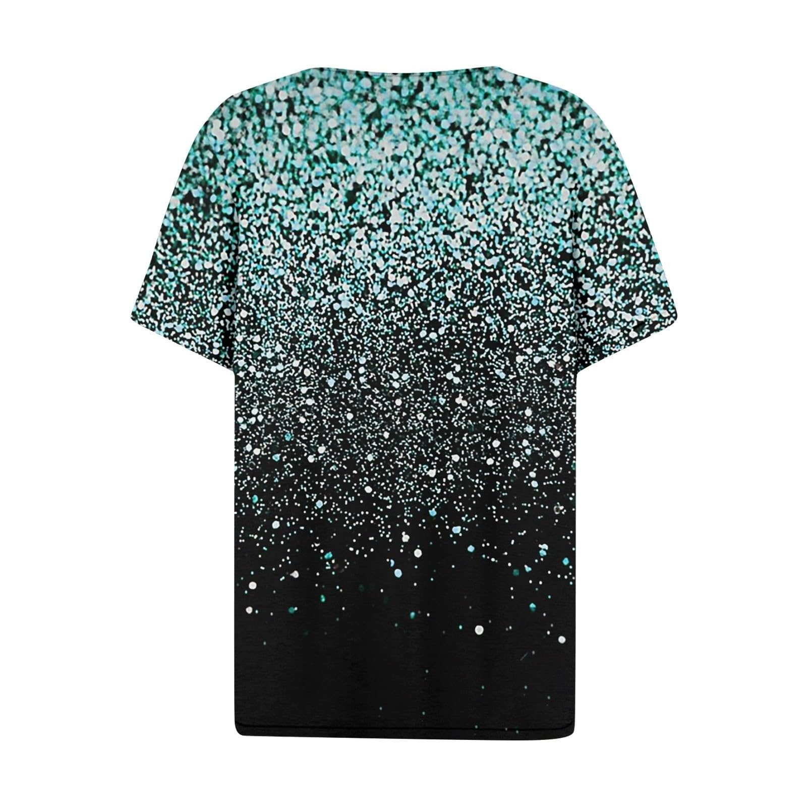 Women's Rhinestone Henley Shirts - Short Sleeve V-Neck Summer Tops & Casual Button Blouses | Elegant Dressy T-Shirts for Women 2024 | Perfect for Office, Date Night & Summer Outings