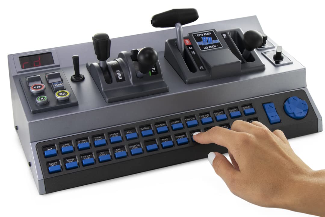 RailDriver USB Desktop Train Cab Controller - Realistic Throttle, Brake, Reverser & Switch Controls for Windows PC | Perfect for Train Simulators & Hobbyists