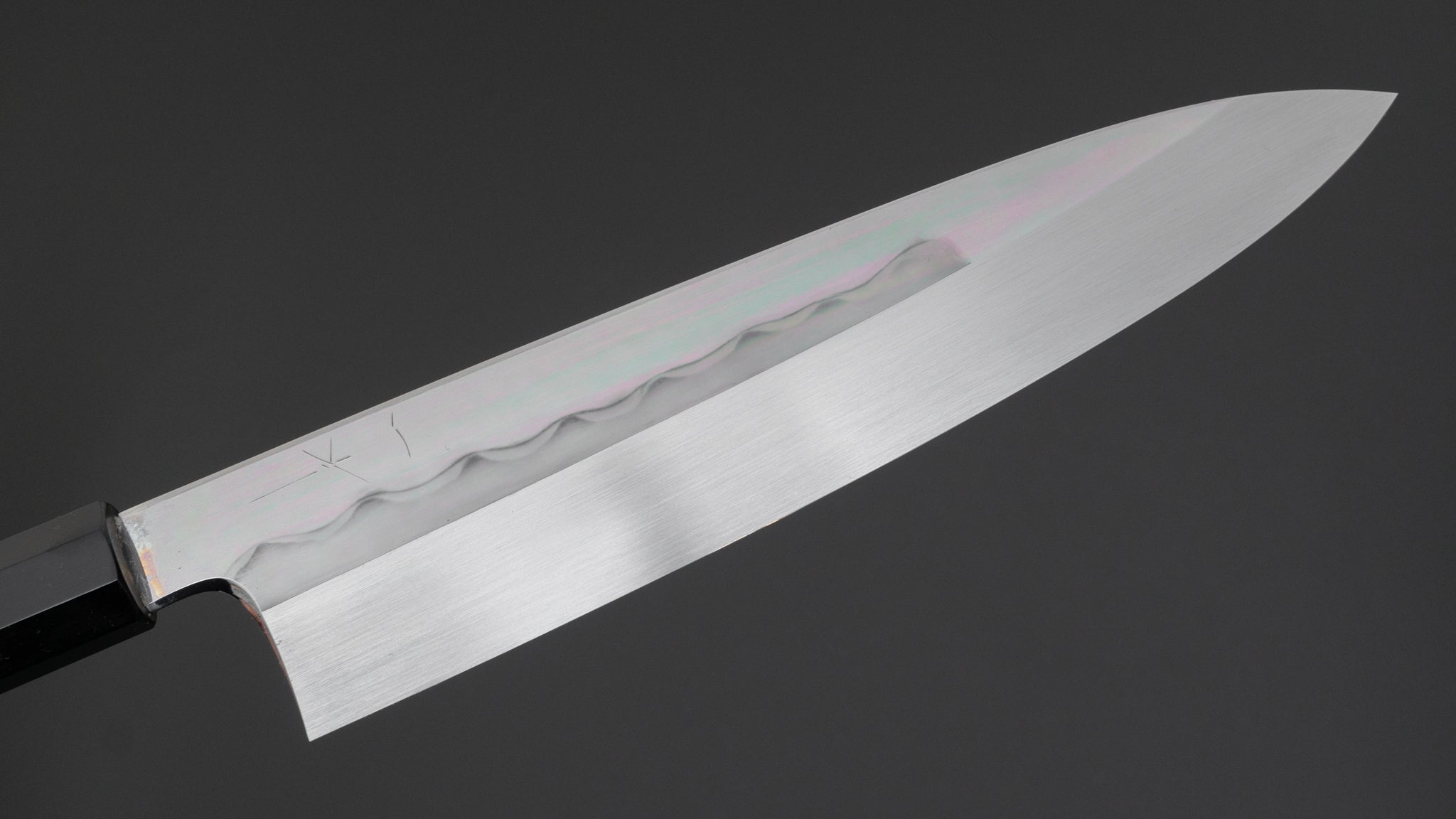Hitohira Togashi White #1 Notaremon Mizu Honyaki Gyuto 240mm Japanese Chef Knife - Kurokaki Persimmon Handle with Saya (#089) - Perfect for Professional Chefs & Home Cooking Enthusiasts