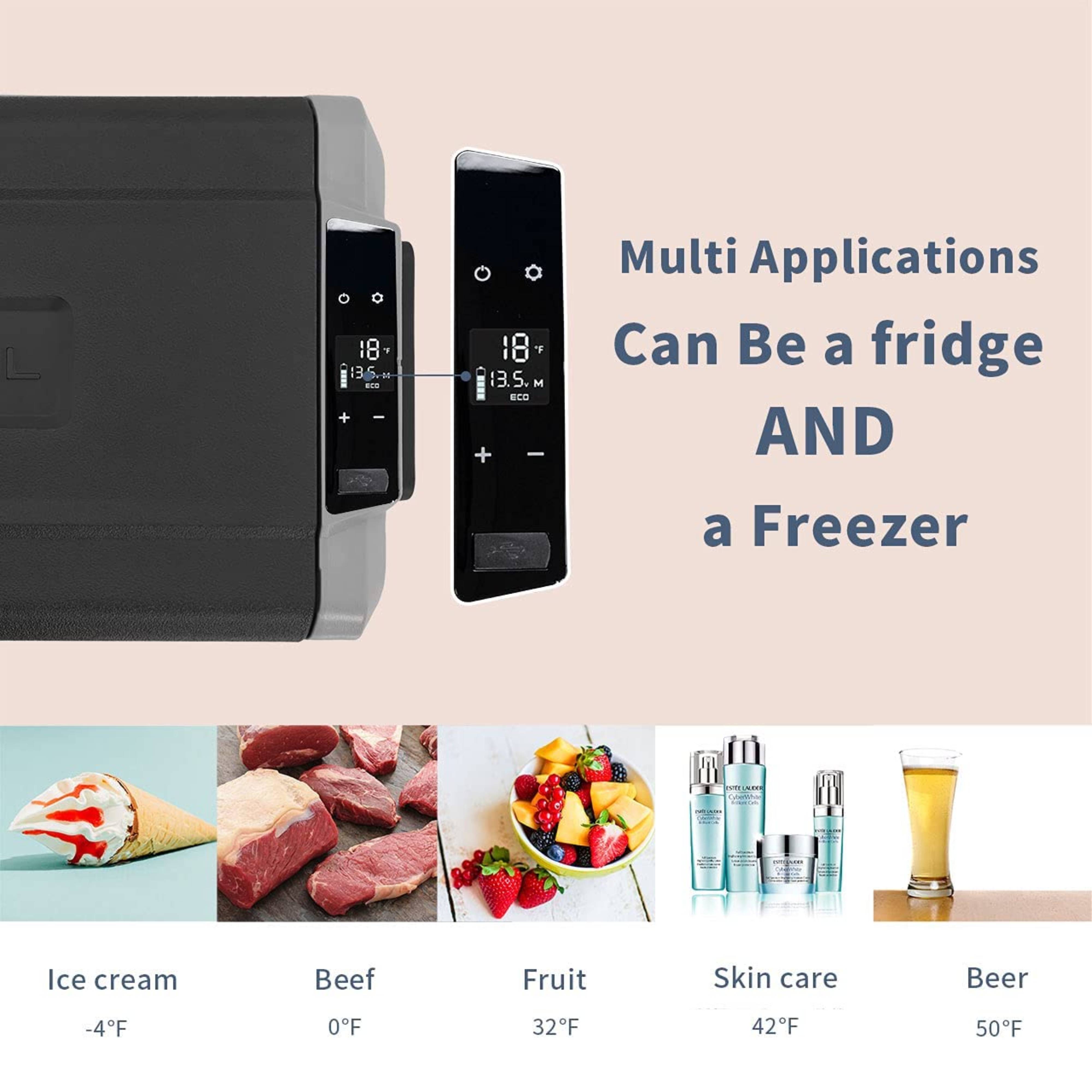 Alpicool LGT60 12V/24V Portable Car Refrigerator - 60L Dual Zone Freezer & Fridge for Camping, Road Trips, RV & Outdoor Adventures