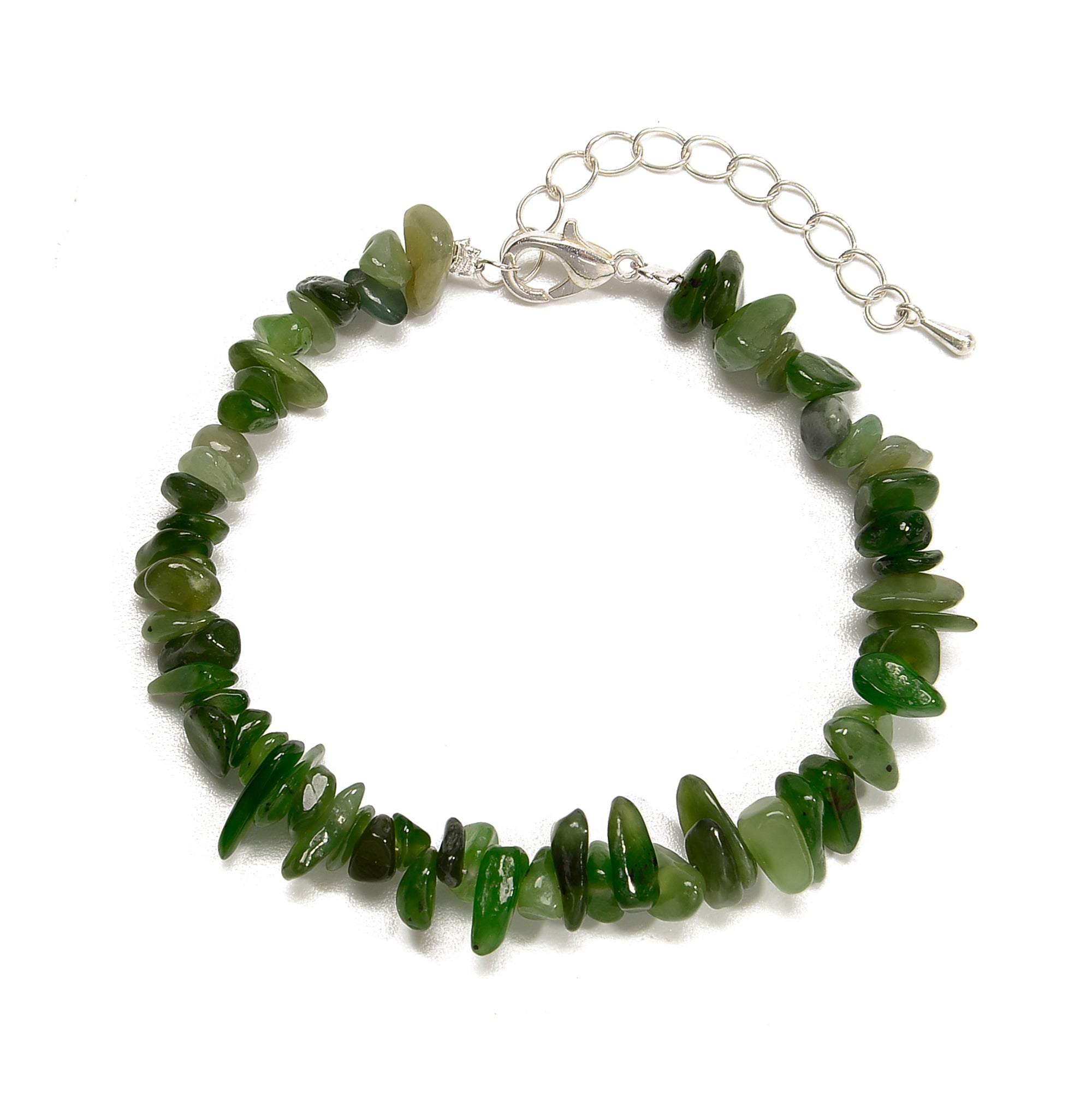01 Mixed Gemstone Chips Bracelet with Silver Plated Clasp - 5mm & 8mm Beads - Adjustable 7